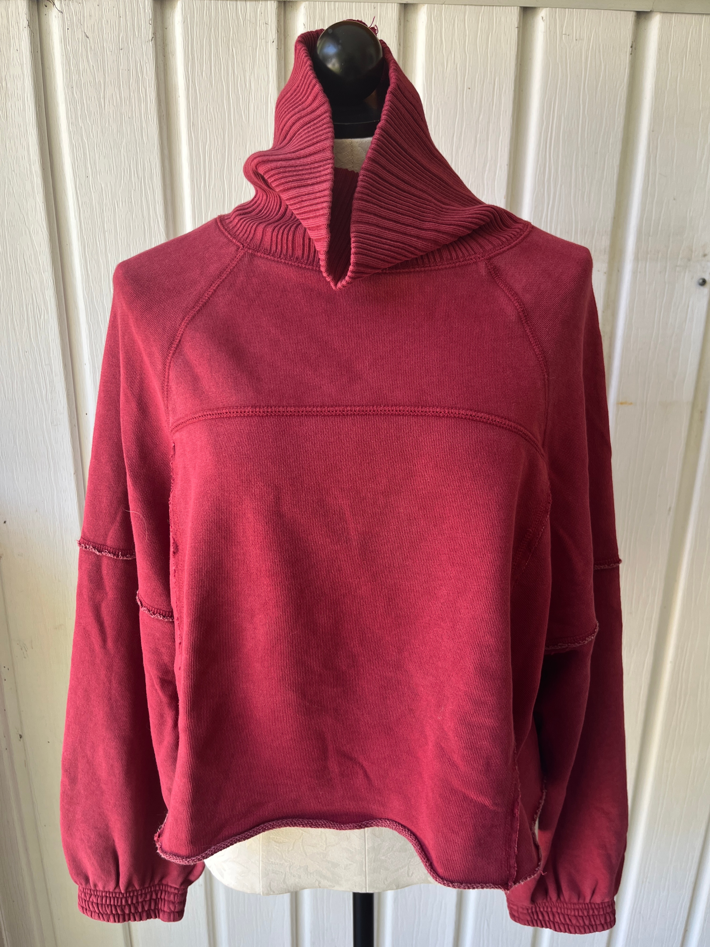 Aerie Mock Neck Sweatshirt - Red