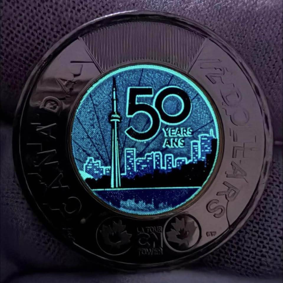 Canada 50 Years CN Tower 2 Dollar Coin 2020 - photo 2