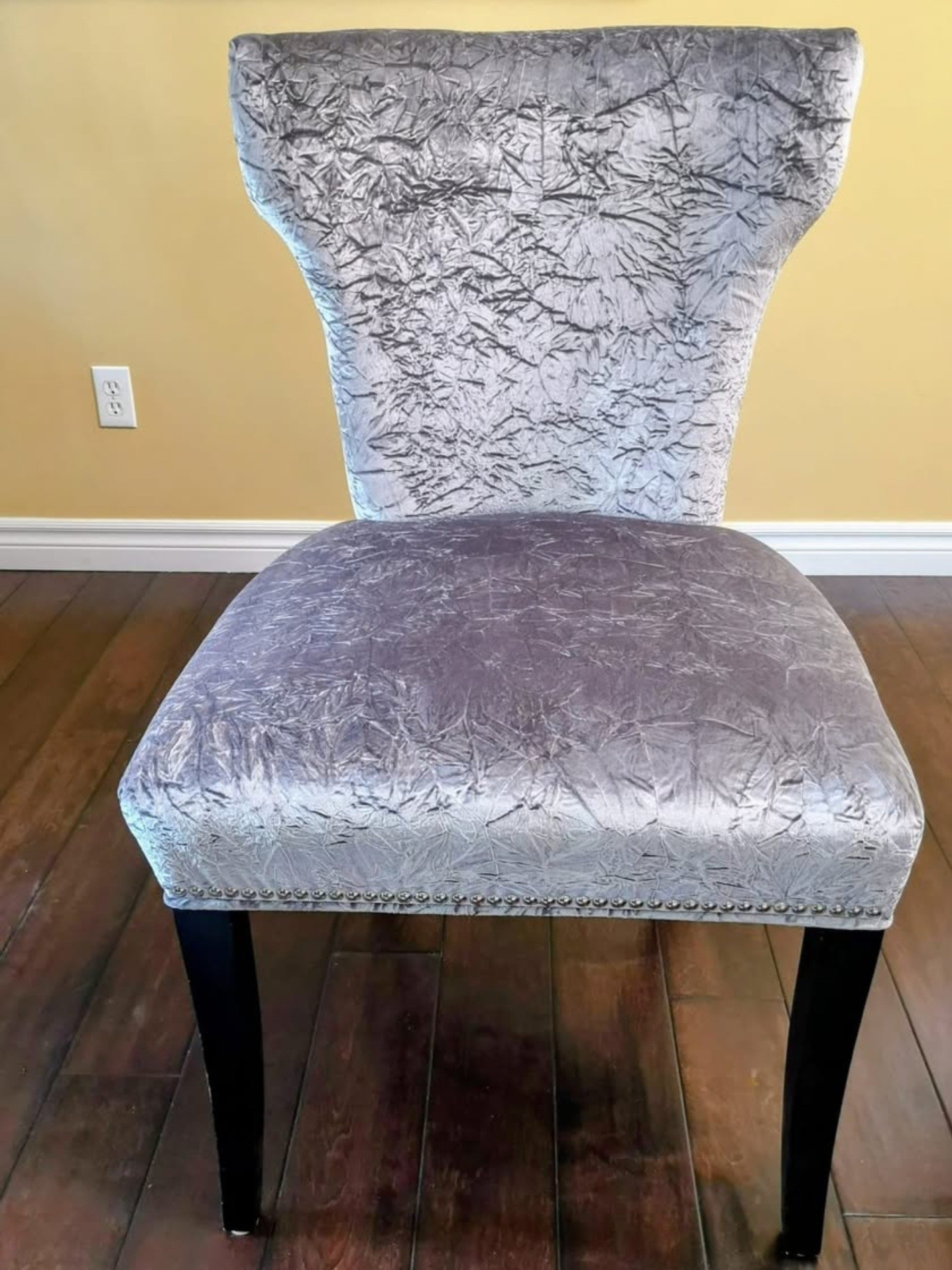Luxurious Grey/Silver Velvet Dining/Accent Chairs used to stage - photo 3