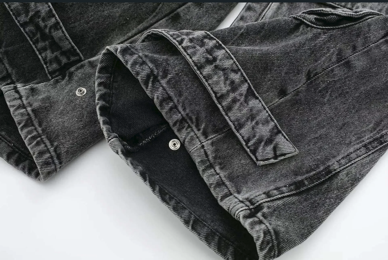 Women & Men Grey Wash Cargo Jeans - photo 3
