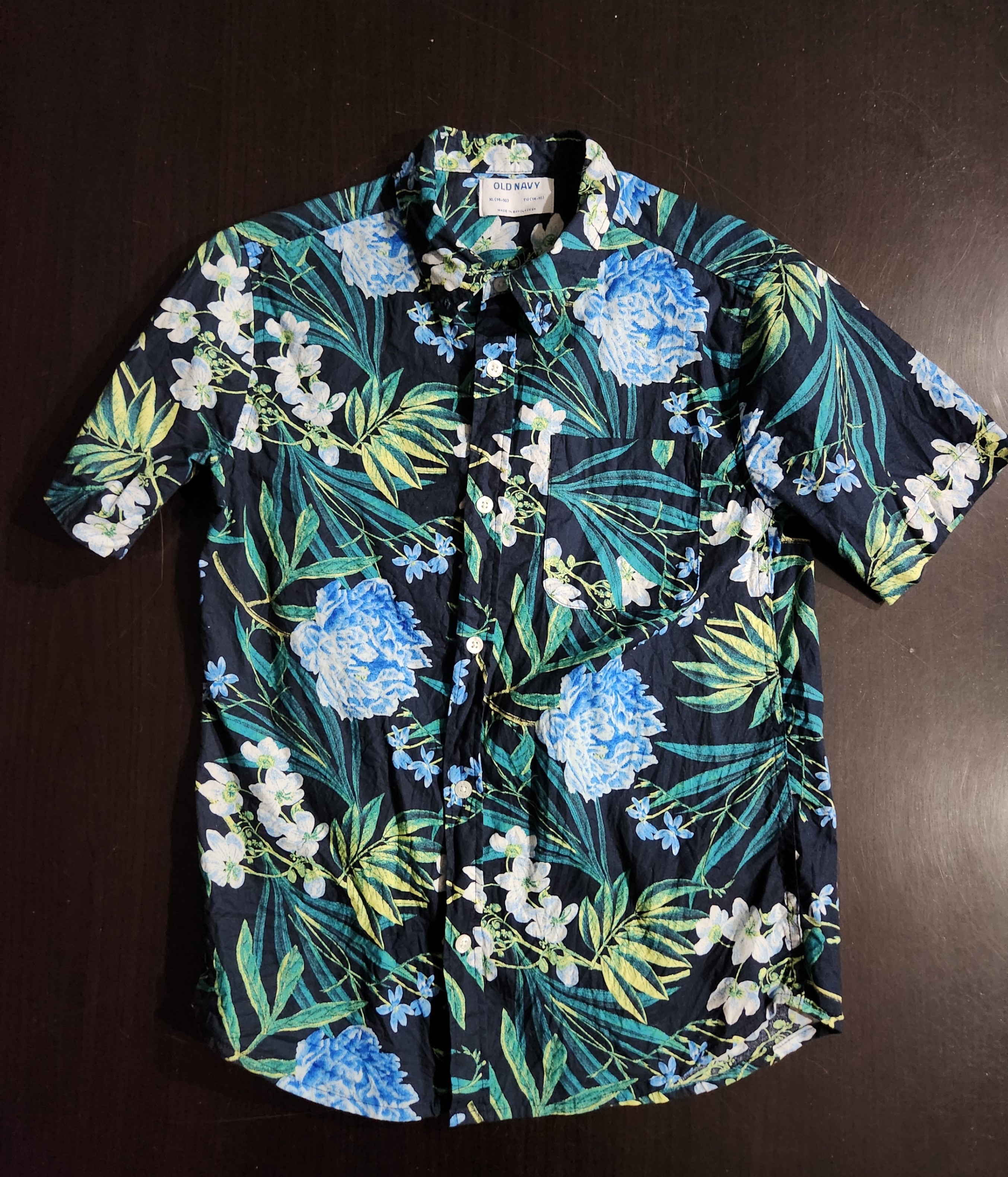 Old Navy Boys Short Sleeve Printed Shirt w/pocket SZ XL (14-16)