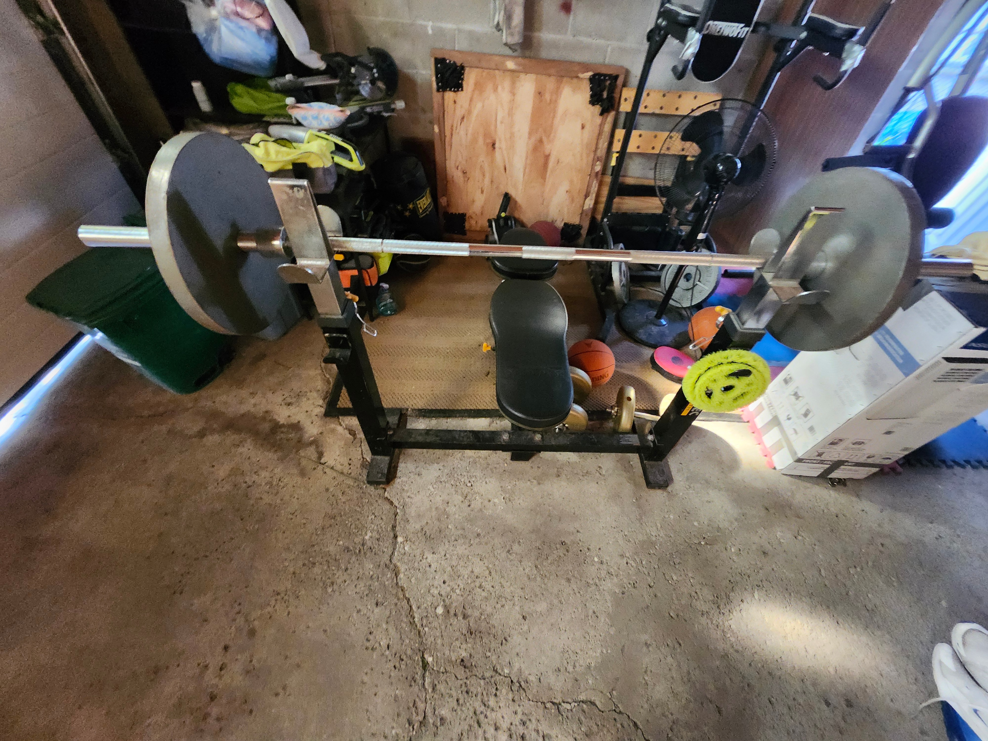 Adjustable Weight Bench + Olympic Bar & Weights - photo 3