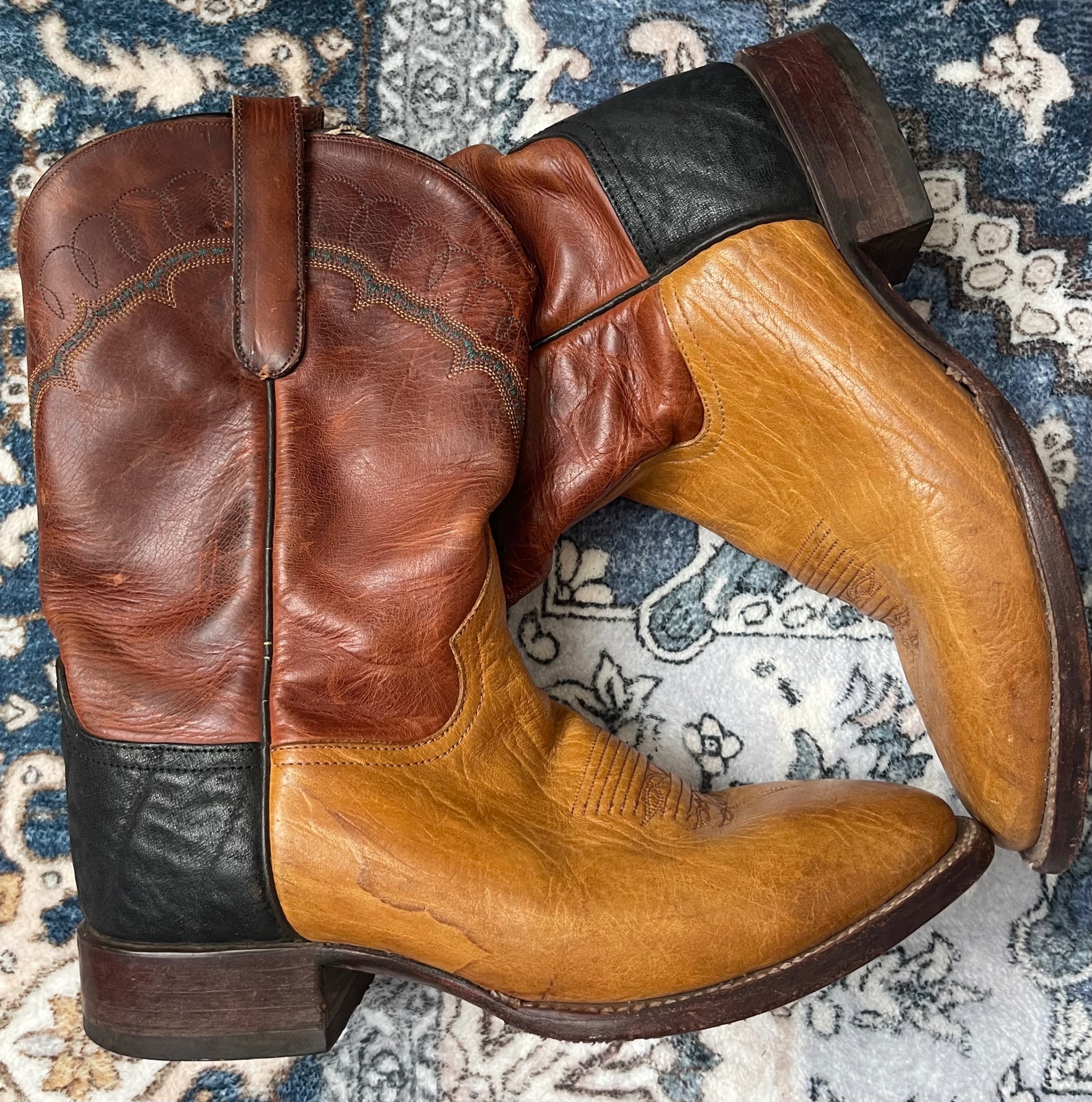 Vintage Larry Mahan Women's Cowboy Boots Size 9 (Made in USA)
