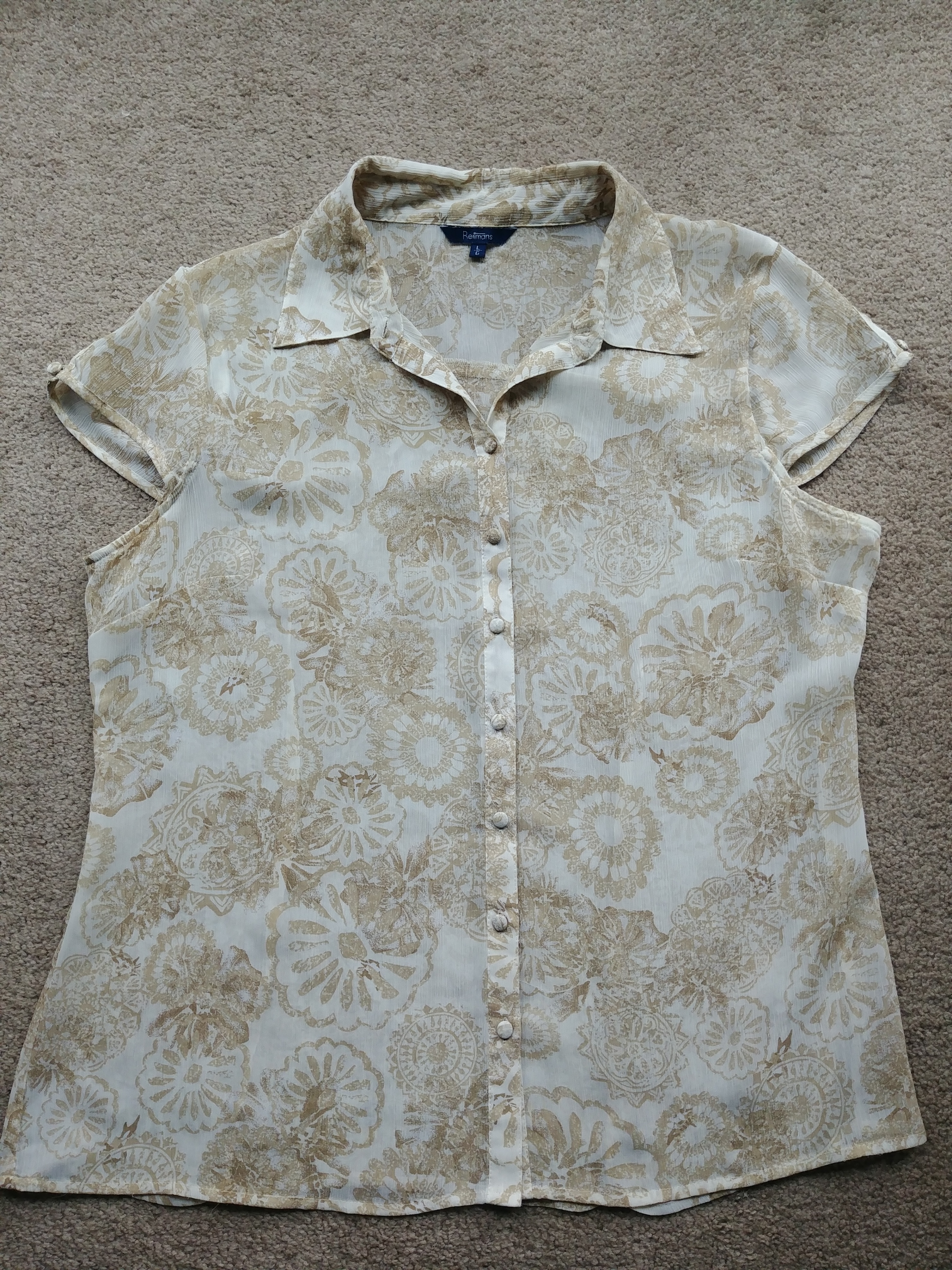 Reitman's Sheer Blouse  - Size L⚽
