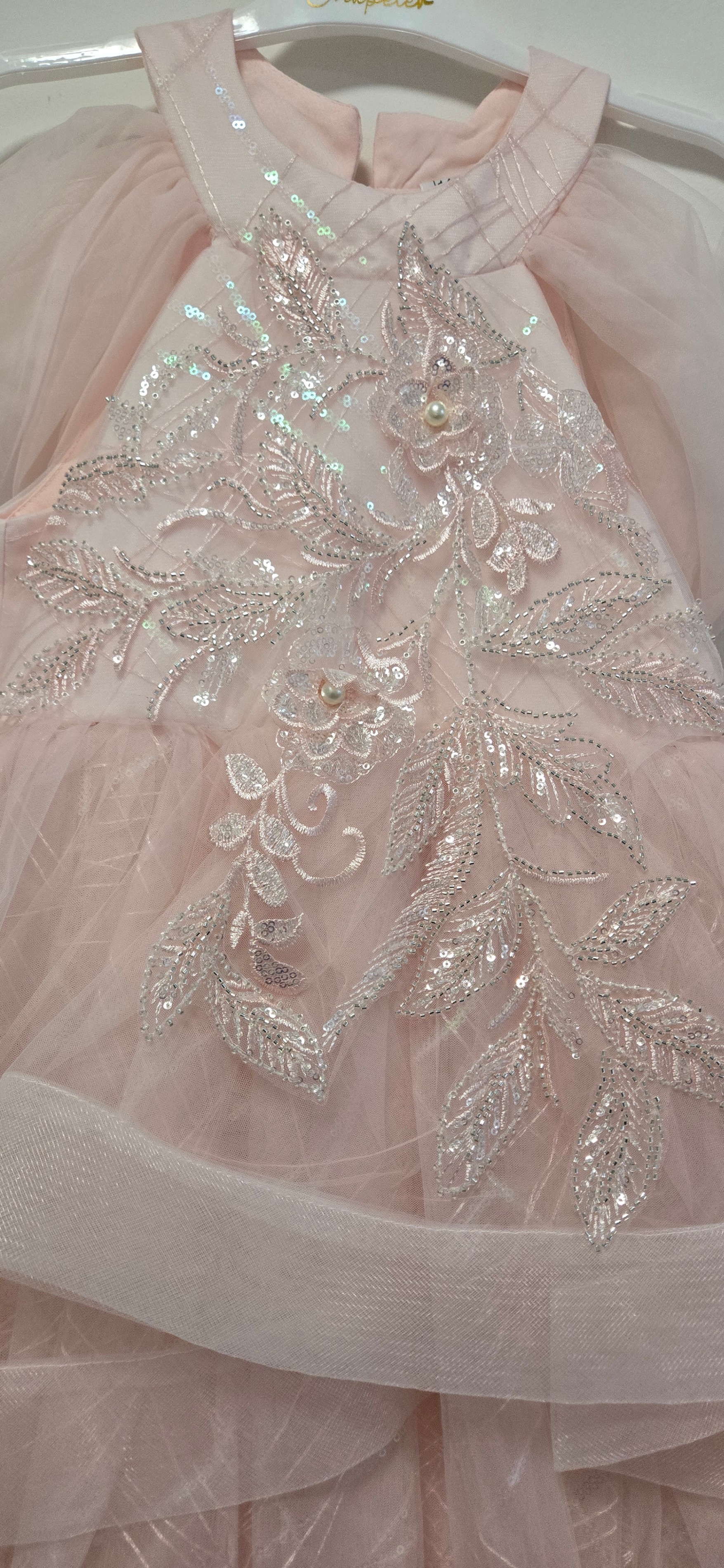 Pink Tulle Dress with Bow Accent:5363 - photo 4