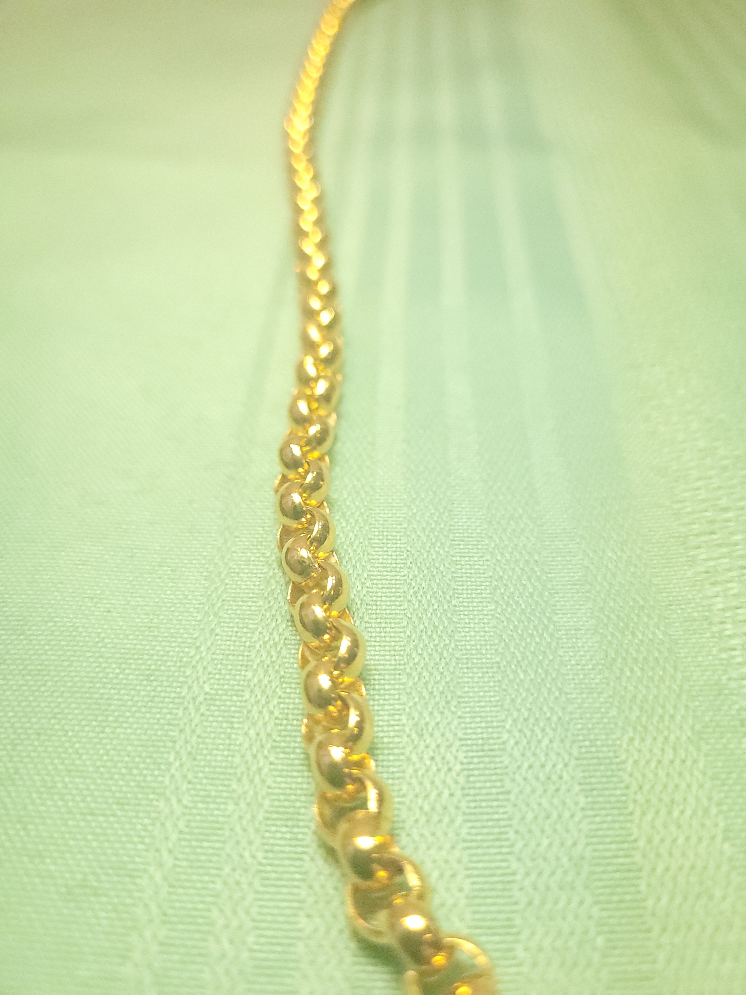 1980s Heavy Gold Tone Rolo Link Chain Necklace 29.5" Long - photo 2