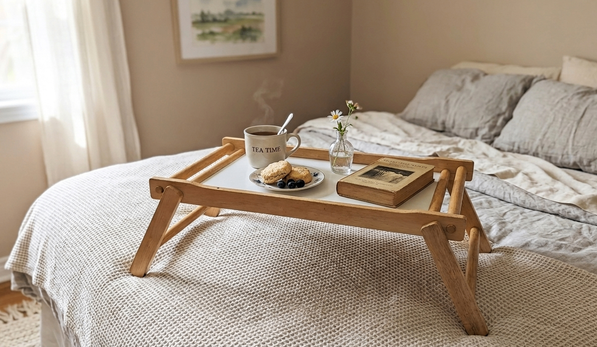The Classic Wooden Folding Bed Tray