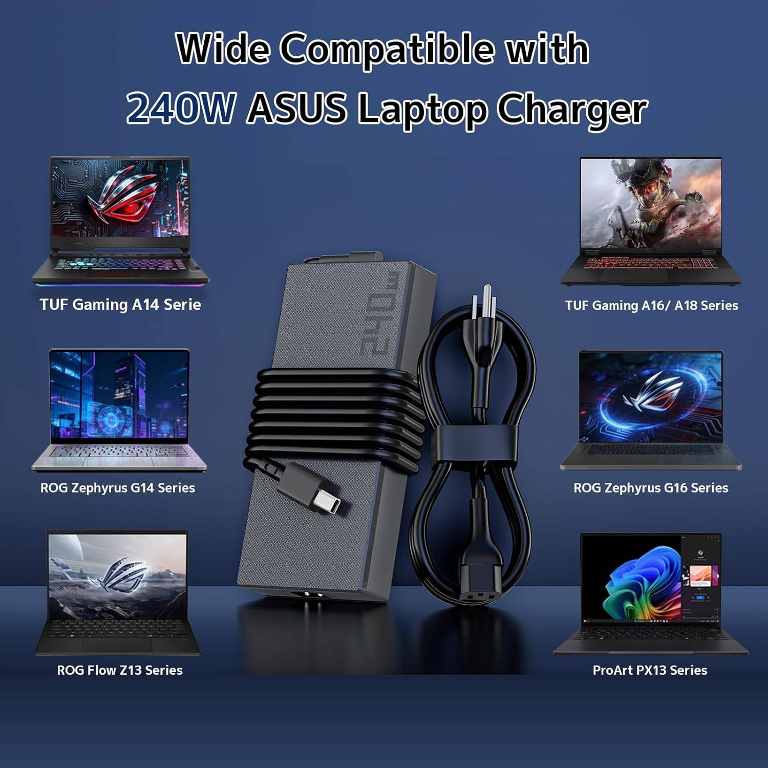 NEW 240W Laptop Charger for Select ASUS ROG, TUF & ProArt Laptop - photo 4