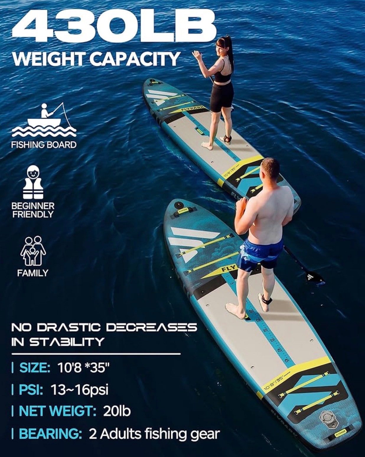 Paddle Board 11'x35'' Extra Wide Paddleboard Camera Mount