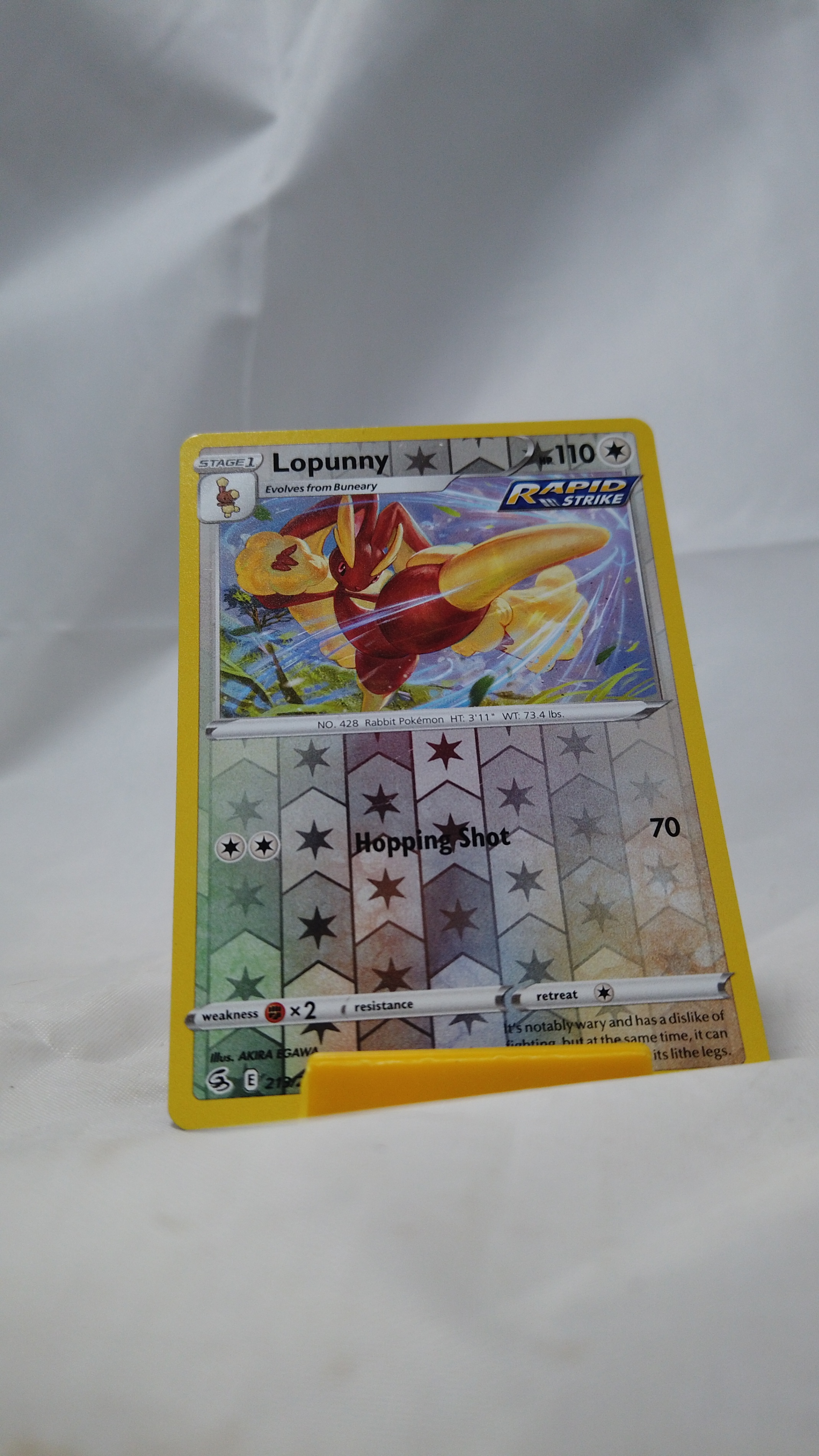 Pokemon Lopunny Rapid Strike 213/264 Fusion Strike Reverse Holo