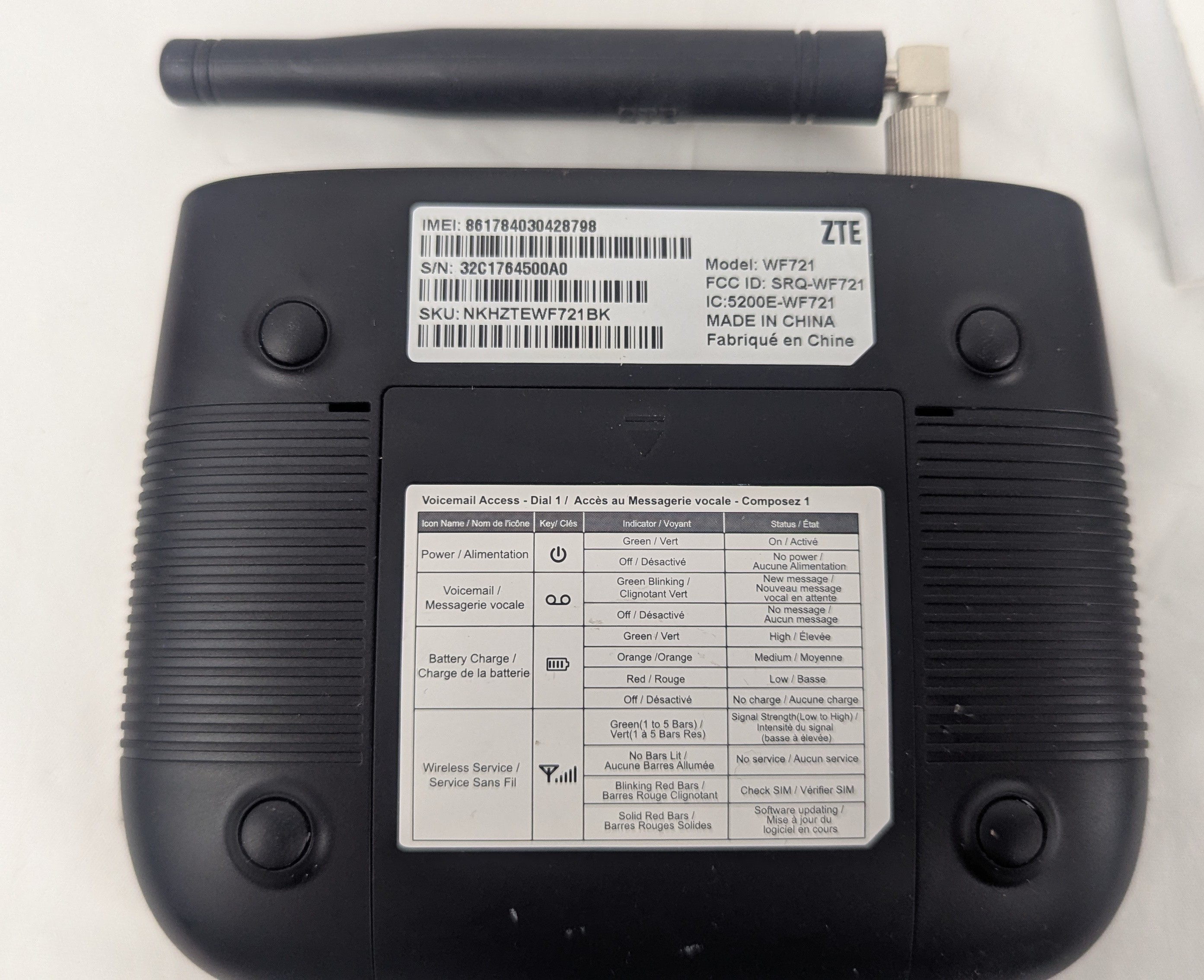 ZTE WF721 Cellular / Mobile / Wireless Home Phone Base - photo 2