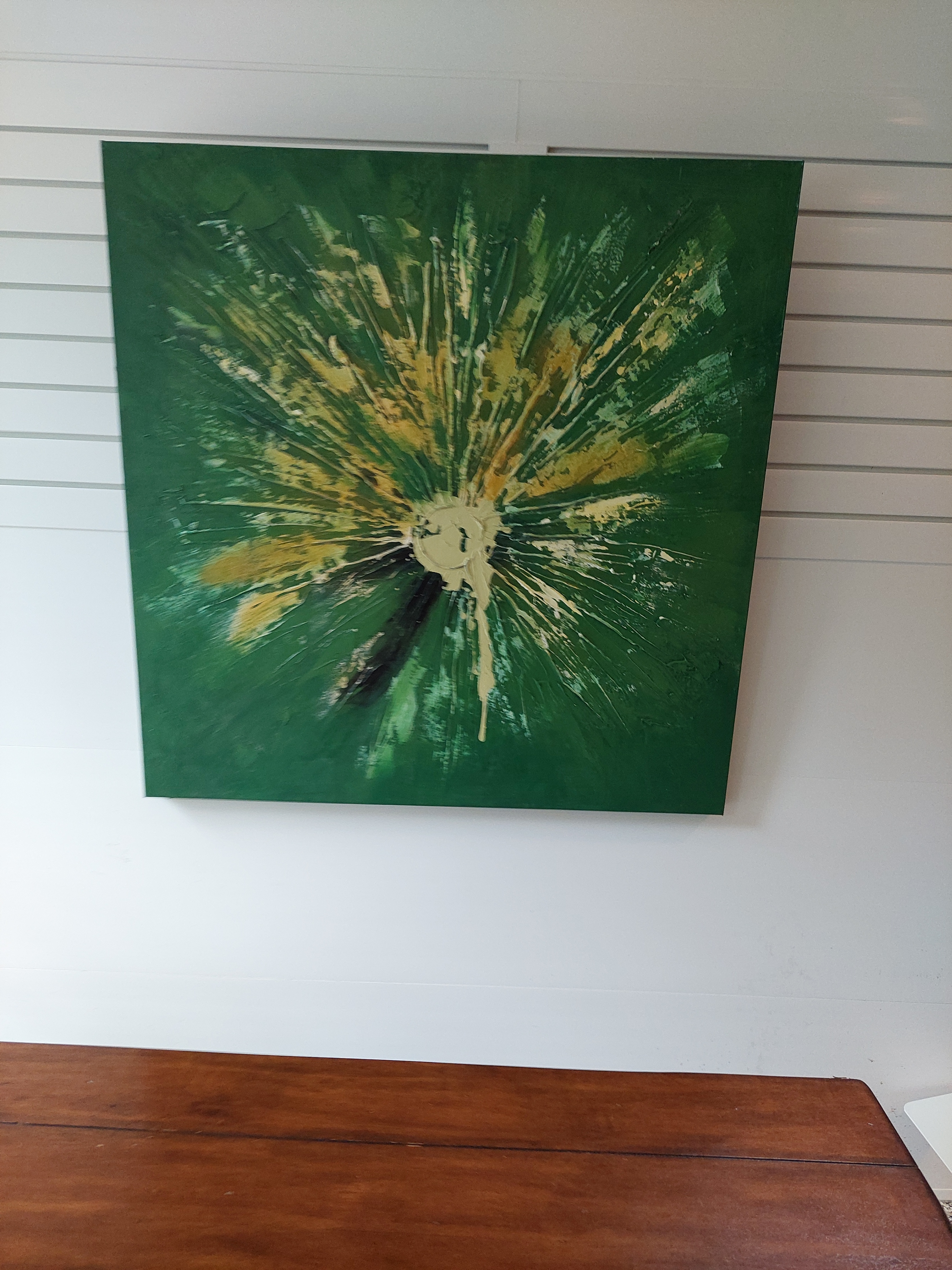 Green and Yellow Abstract Canvas Art - photo 2
