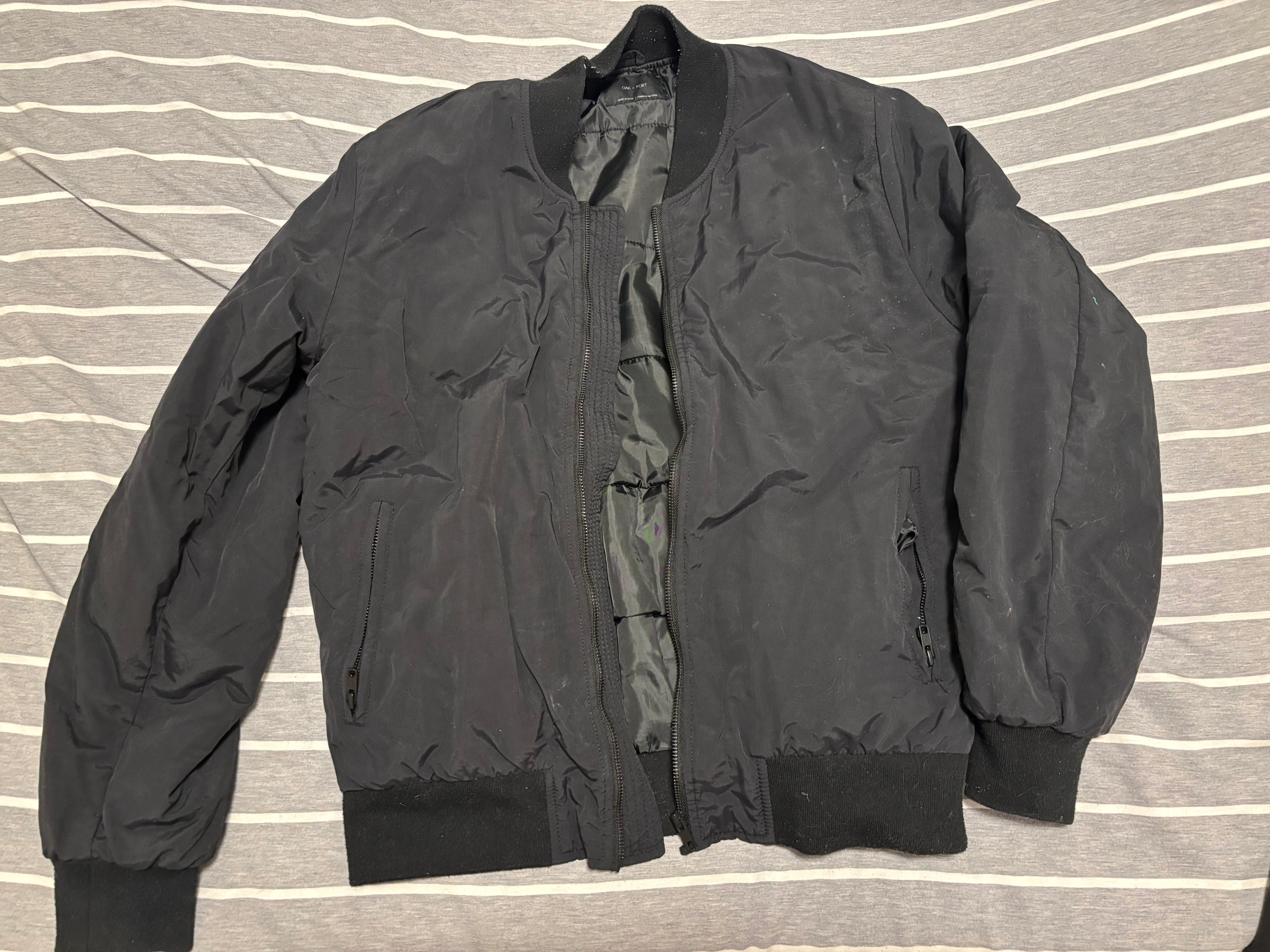 Oak+Fort Black Bomber Jacket