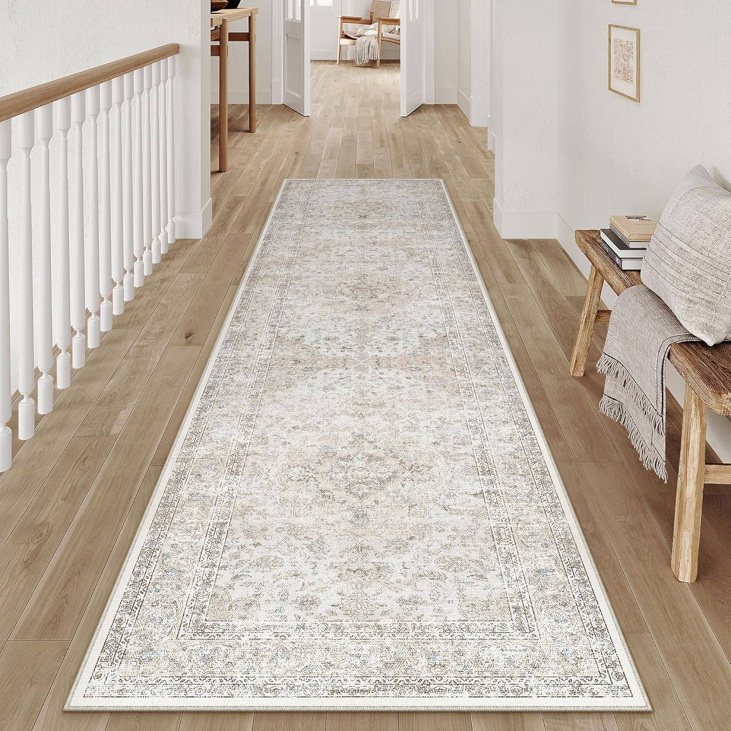 PureCozy 2x8 ft Washable Vintage Runner Rug - photo 4