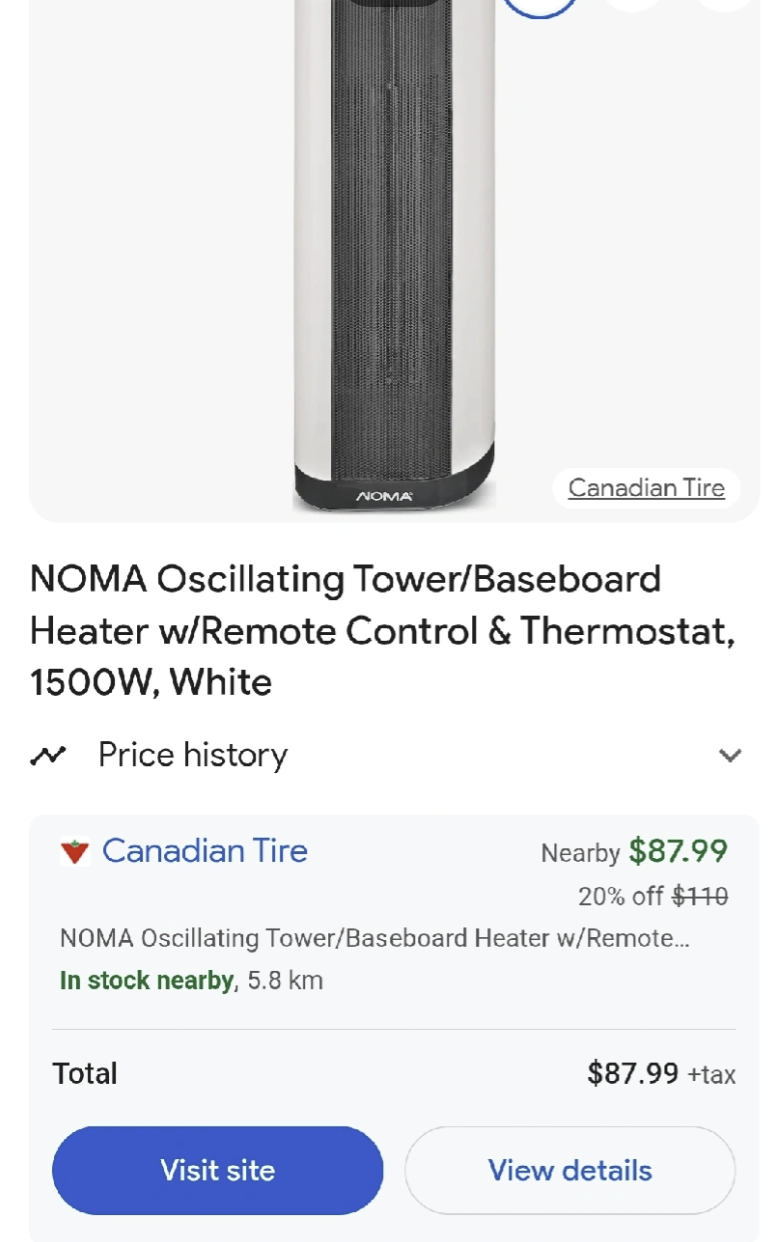 Noma Tower Heater with Remote - photo 2