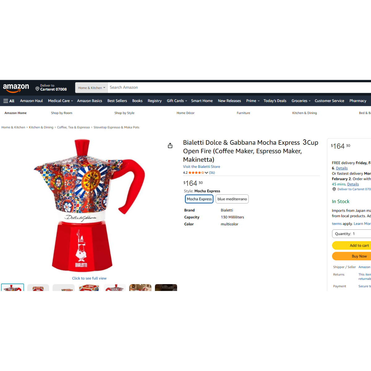 Store Price $185-SEALED BRAND NEW Dolce & Gabbana 3 Cup MoKa - photo 2