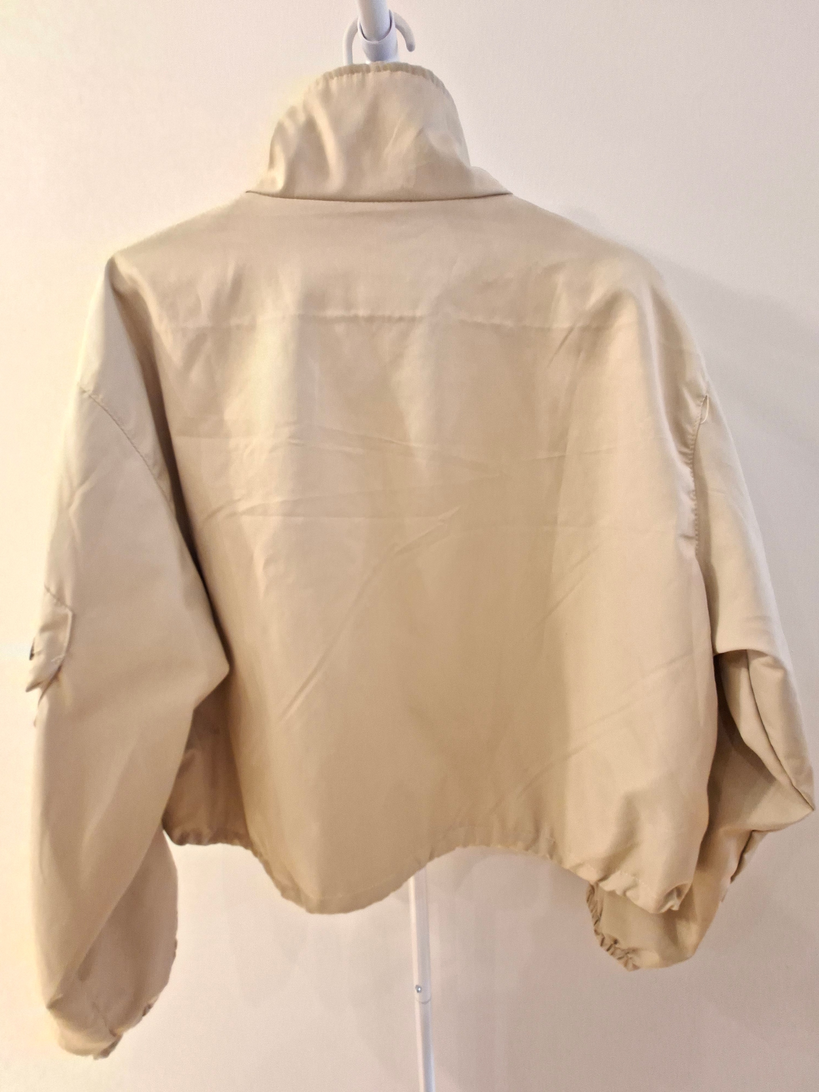 Beige Cropped Bomber Jacket - photo 2