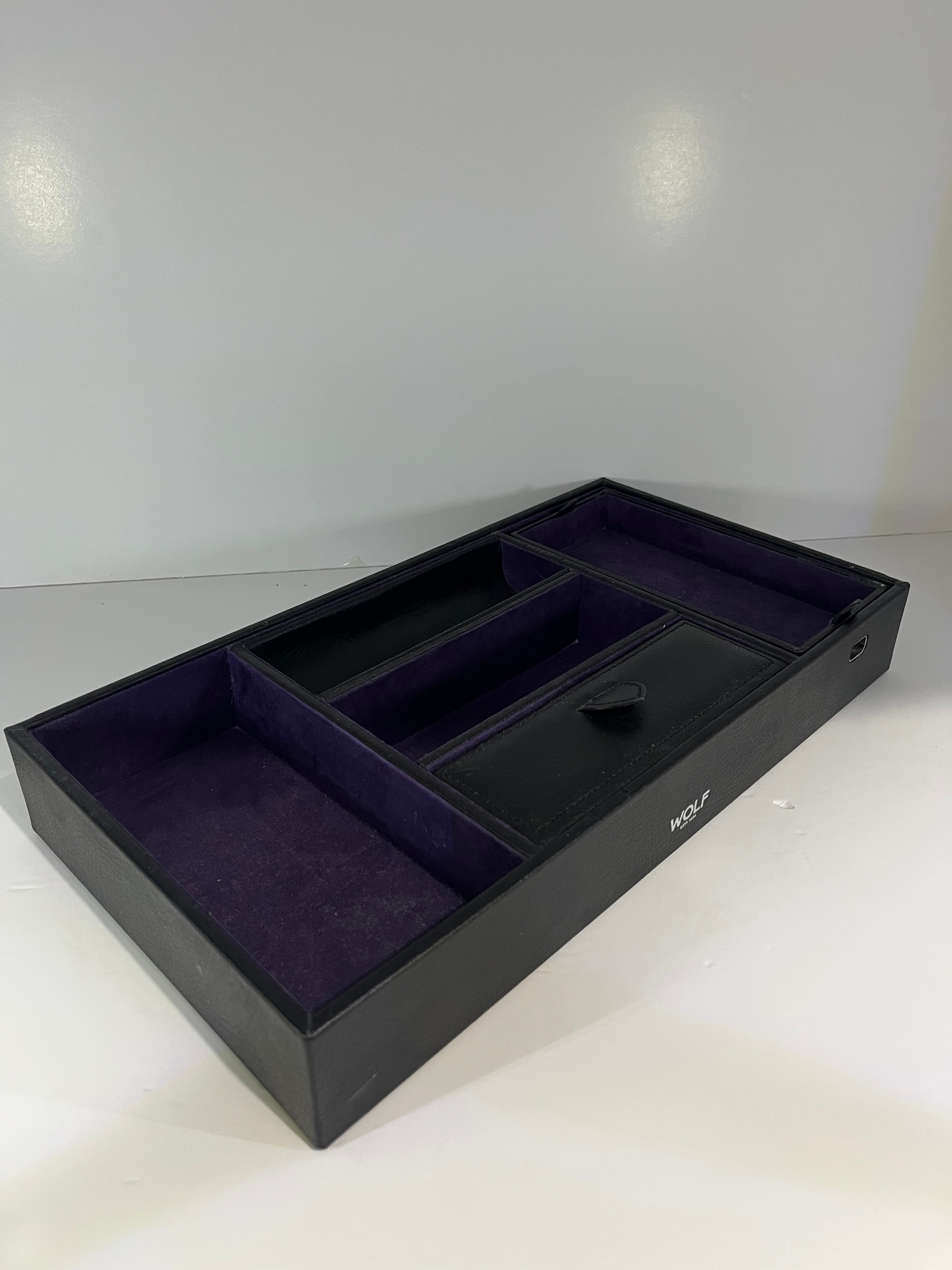 WOLF Blake Valet Tray - Black/Purple Leather - photo 2