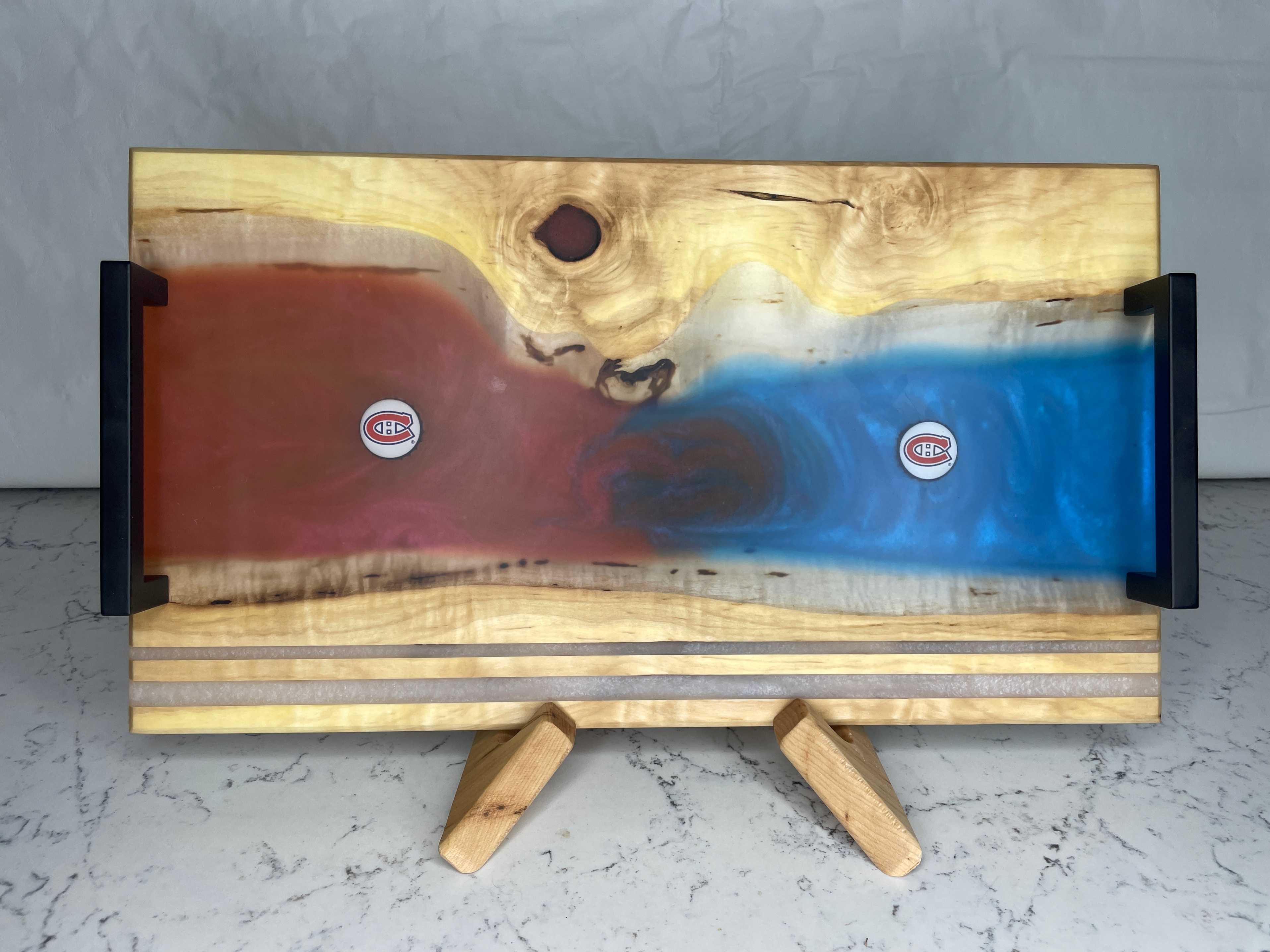 Montreal Canadiens Beer Cap Live Edge Charcuterie Board w/ Epoxy - photo 2