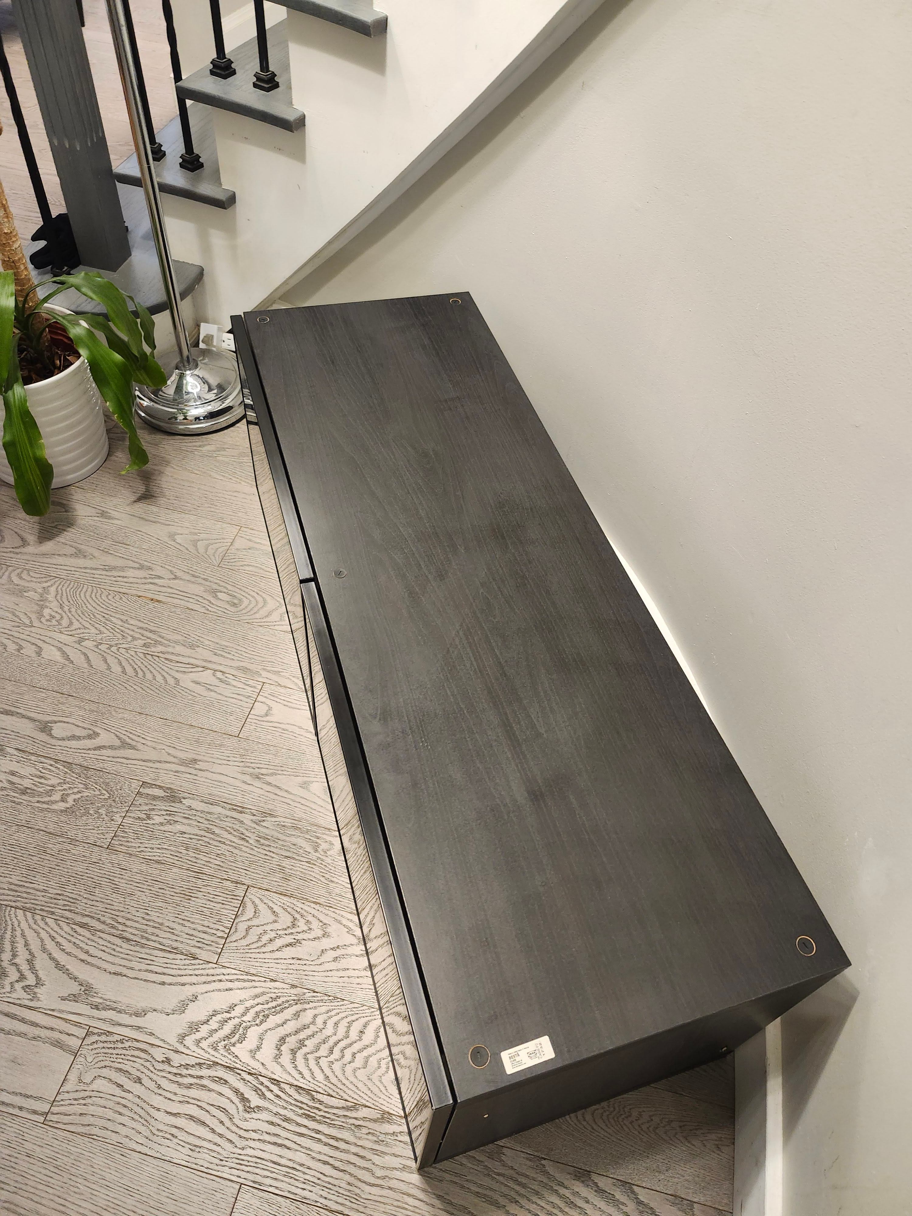 IKEA BESTÅ TV Bench with Black Glass Doors 120cm × 40cm × 38cm - photo 5
