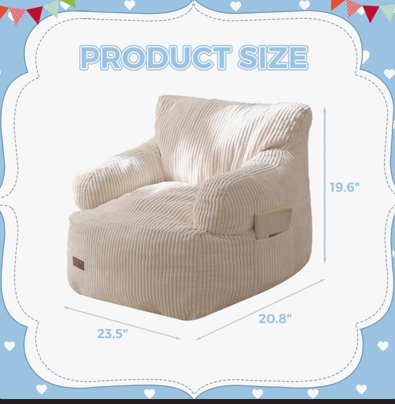 Cream Corduroy Toddler/Kid's Chair - photo 3