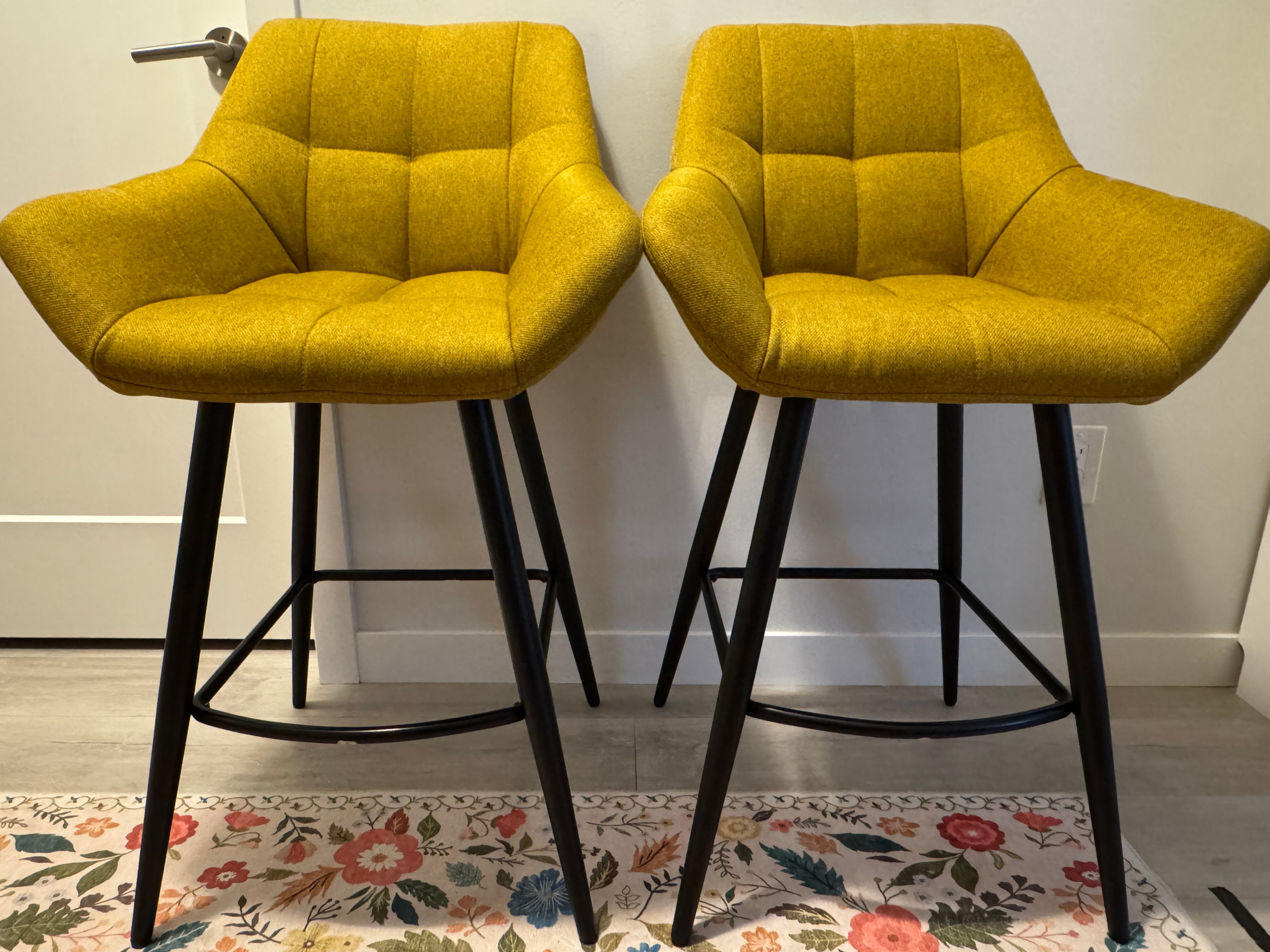 Structube CAMILA counter stool (yellow) set of 2
