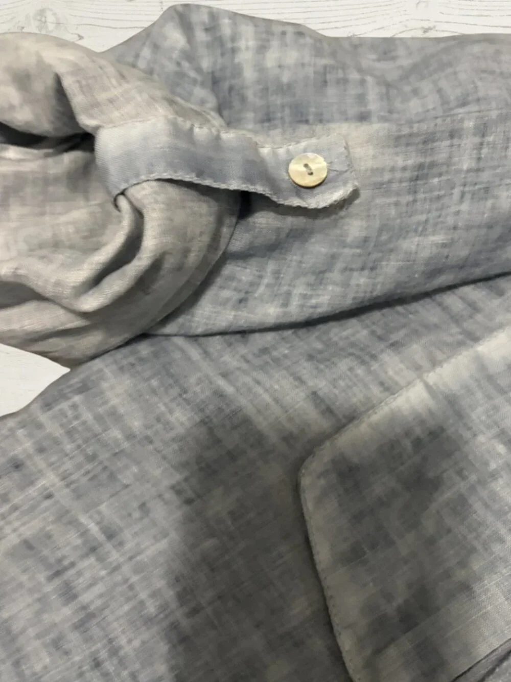 Gabby Isabella Light Blue Ramie Zip Front Shirt  xl - photo 3