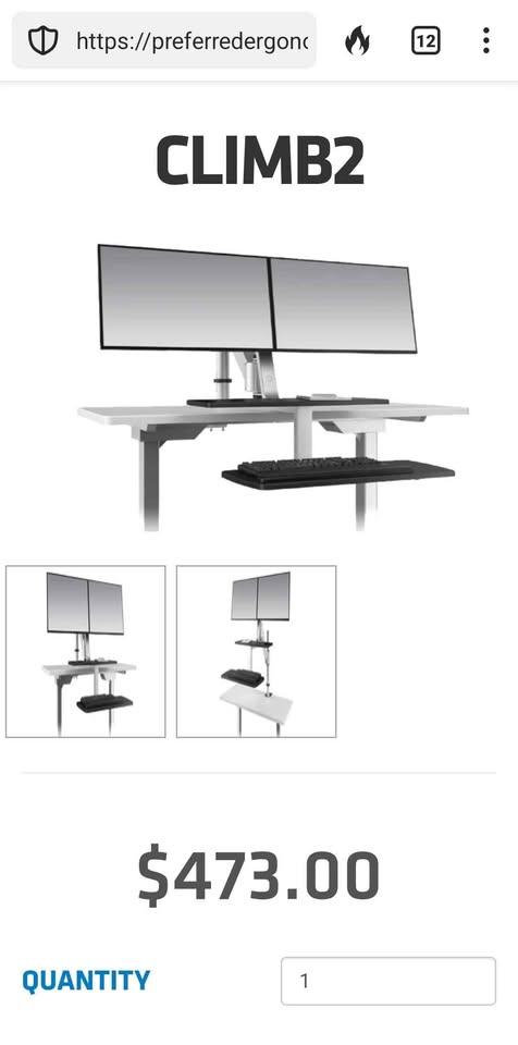 Standup/Sit workstation (Pneumatic Arm)