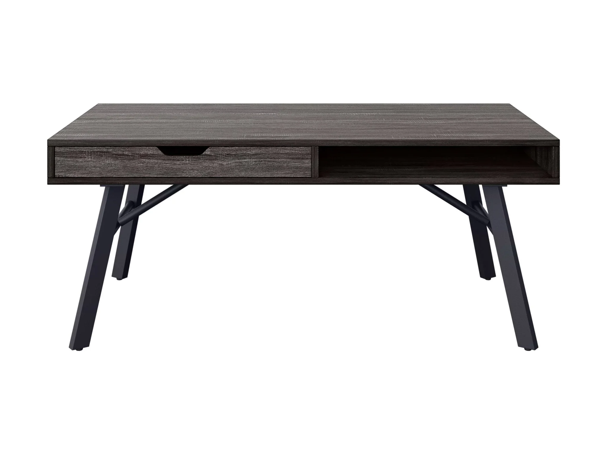 New Grey Coffee Table with Storage Drawer | Rustic Wood Finish - photo 2