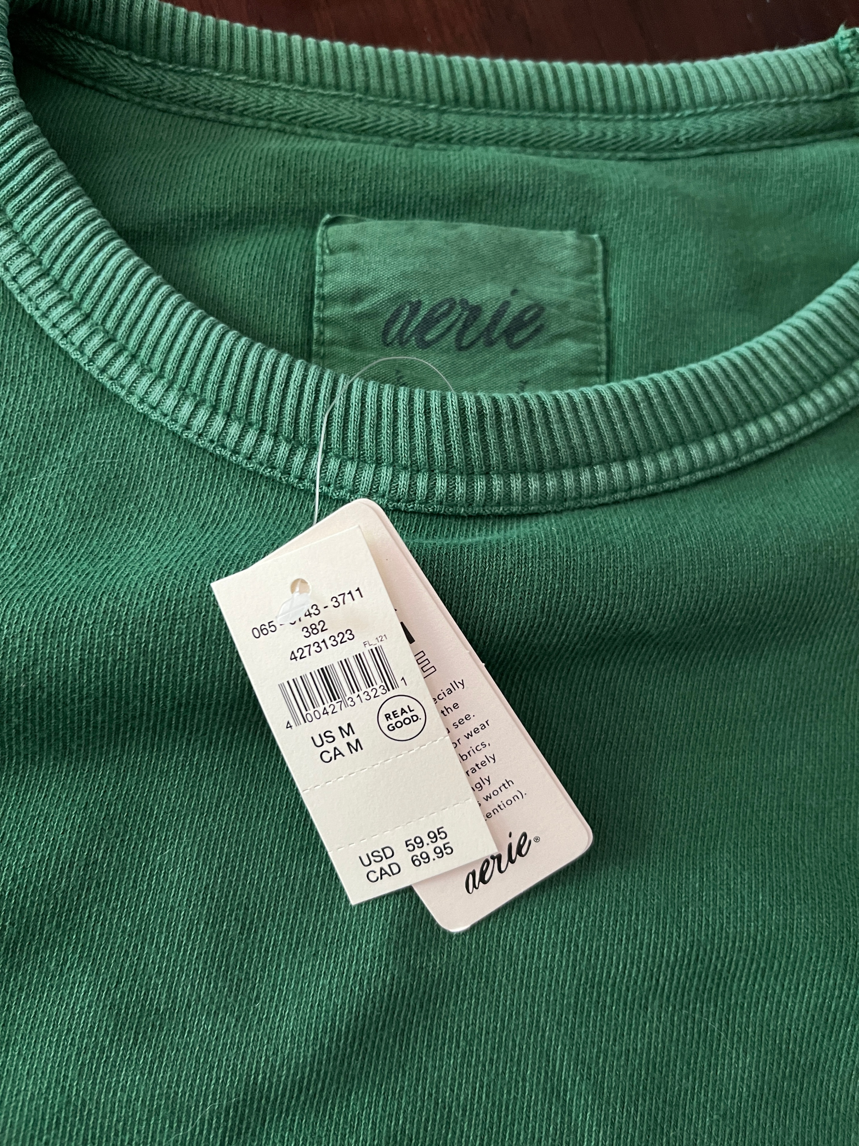 Aerie Green Crew Neck Sweatshirt - Size M - photo 3