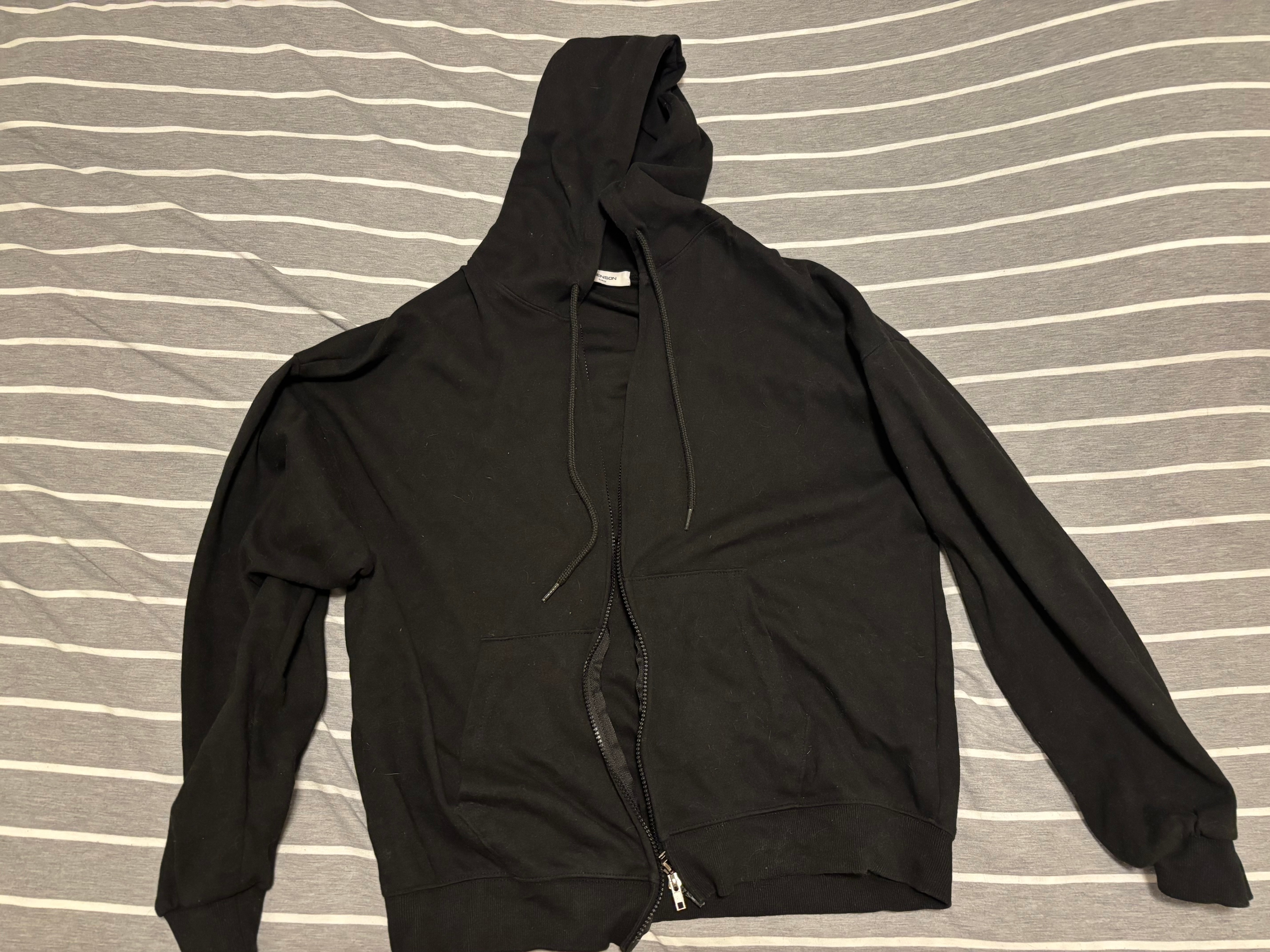 Brenson Black Zip-Up Hoodie