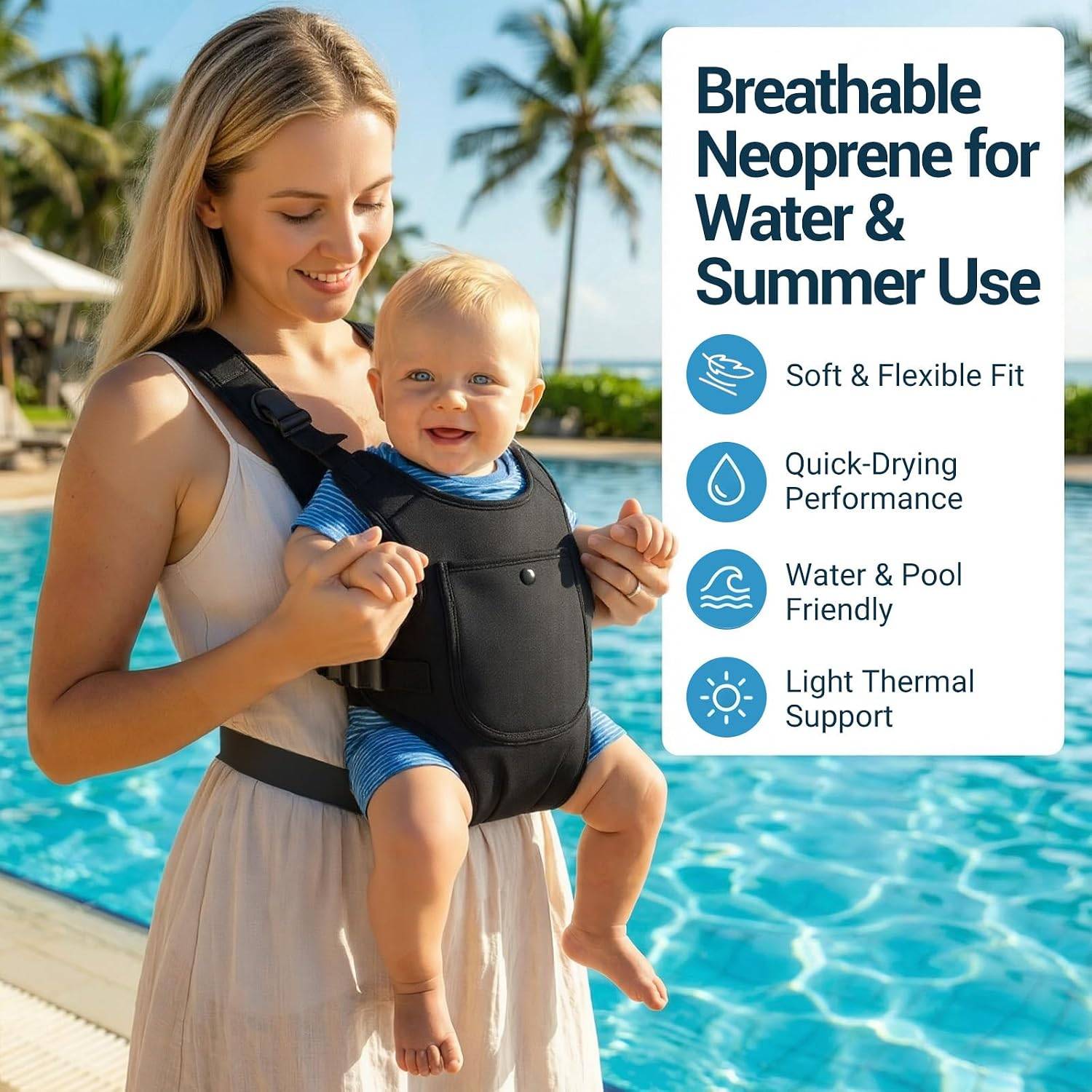 NEW~ Neoprene Baby Carrier Infant Toddler 0–1Y Water & Land Use - photo 5