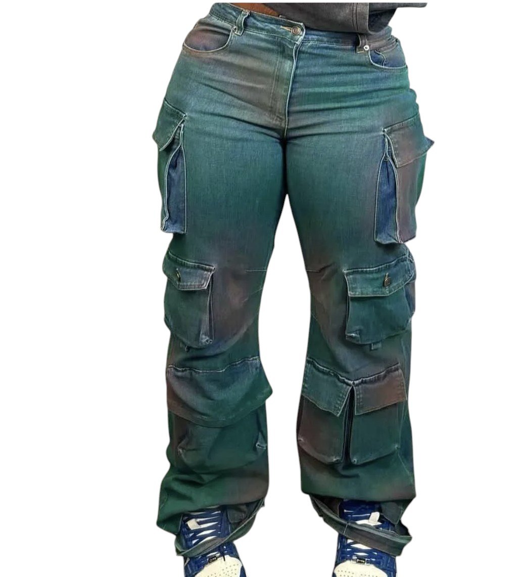 Women's Wide-Leg Cargo Jeans - photo 5