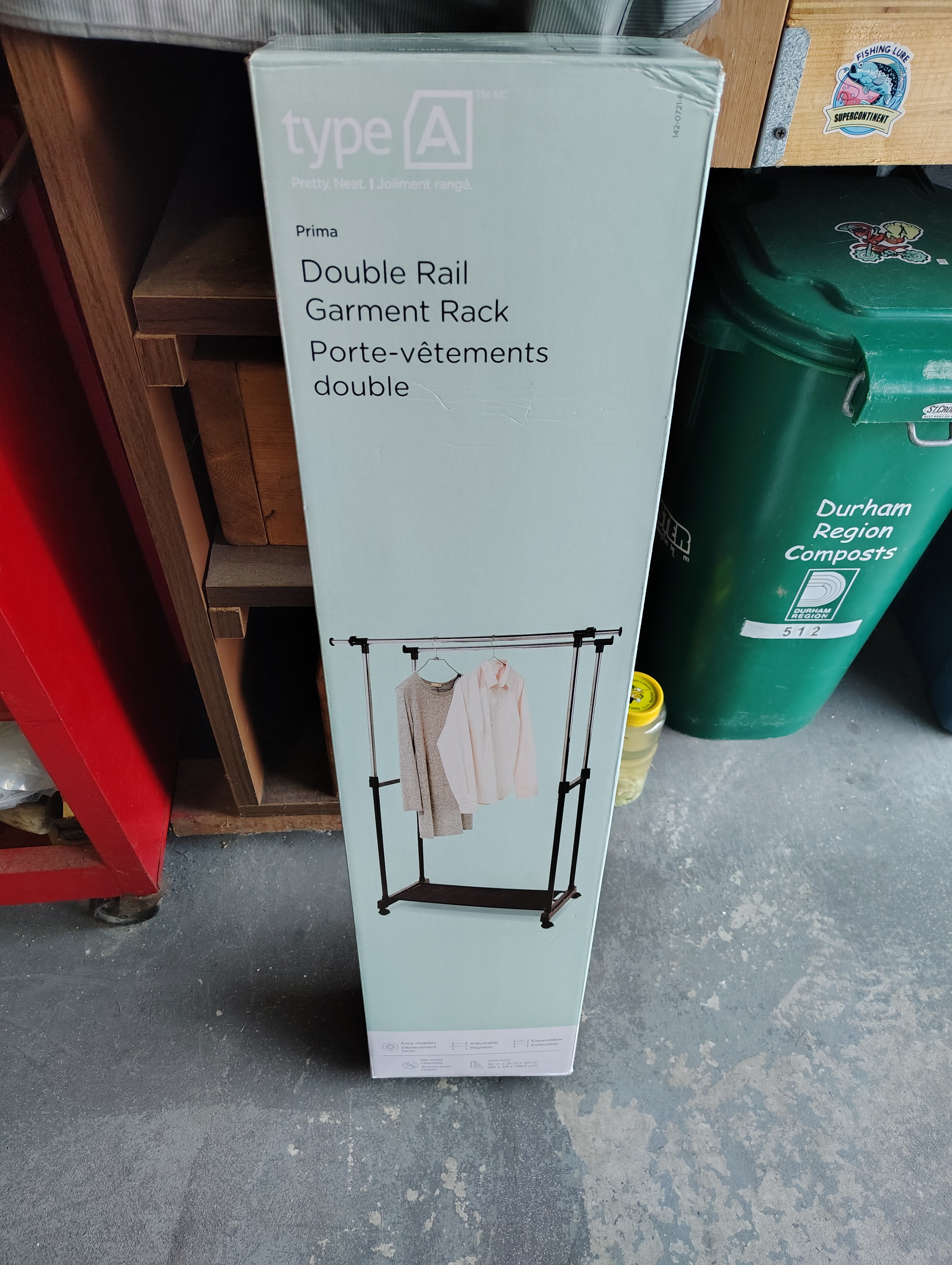 NEW PRIMA Double Hanging Adjustable Garment Clothes Rack Castors