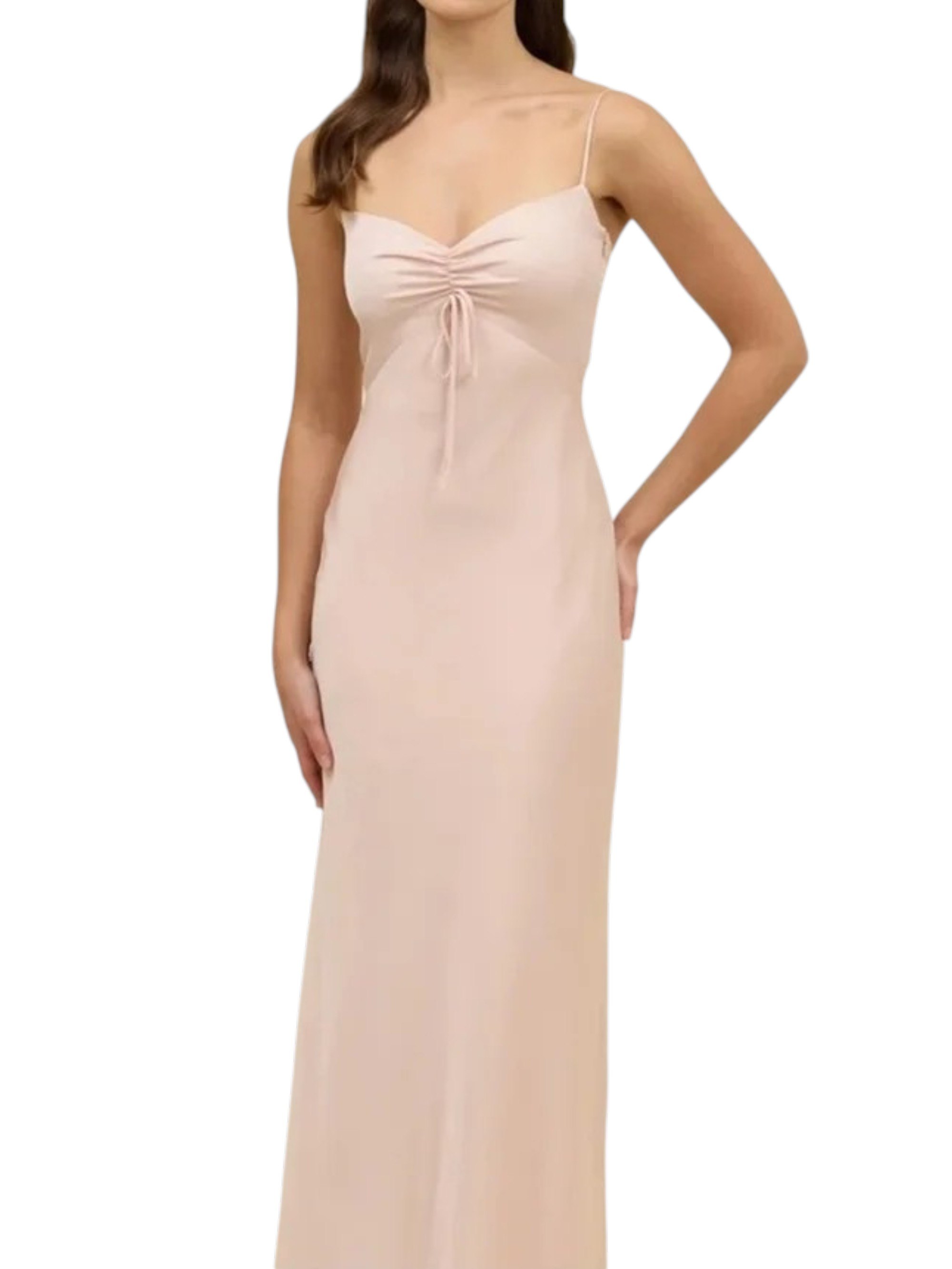 Park & Fifth Pink York Maxi Dress Size M Ruched Slip Wedding