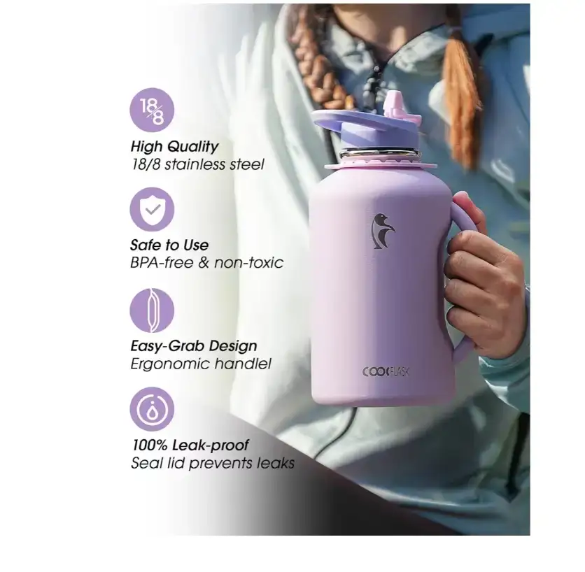 Coolflask 64 oz Water Bottle - Lavender - photo 4