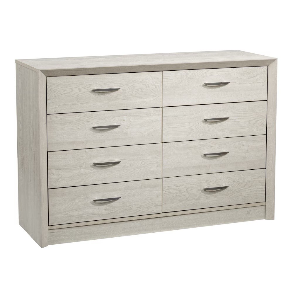 CorLiving 8-Drawer Dresser | White Washed Oak