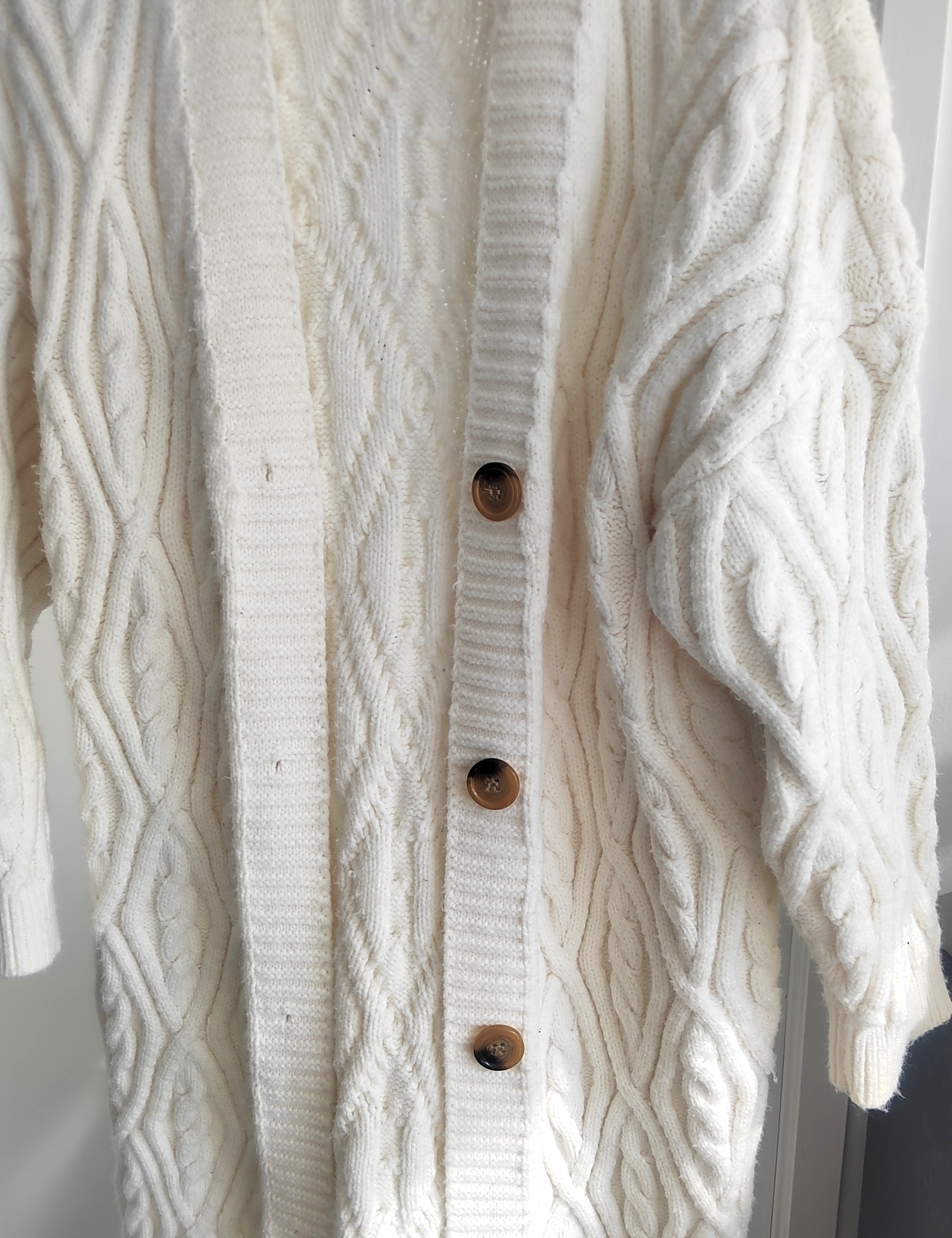 Cream Cable Knit Cardigan - photo 2