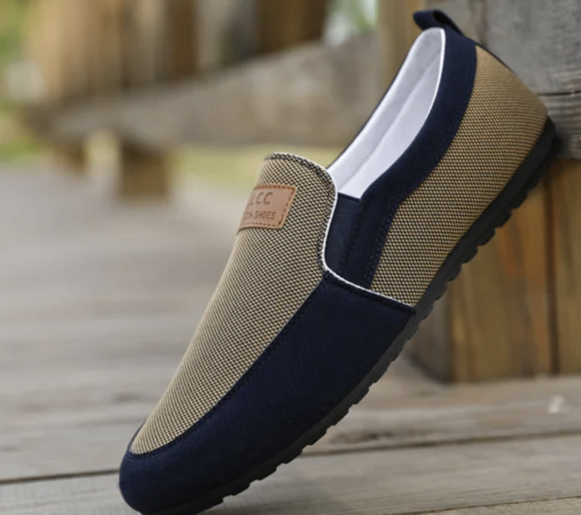 LLCC Fashion Shoes - Tan and Navy Loafers - photo 2