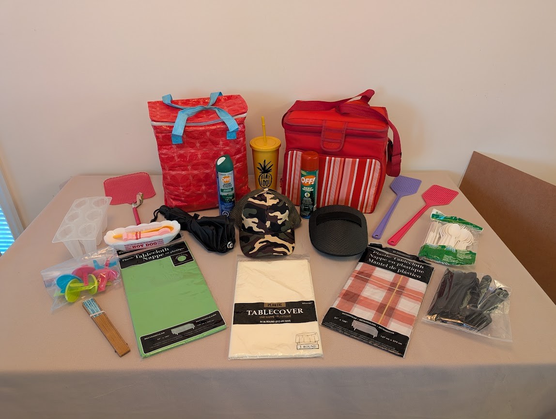 Supplies for camping, outdoors, travel