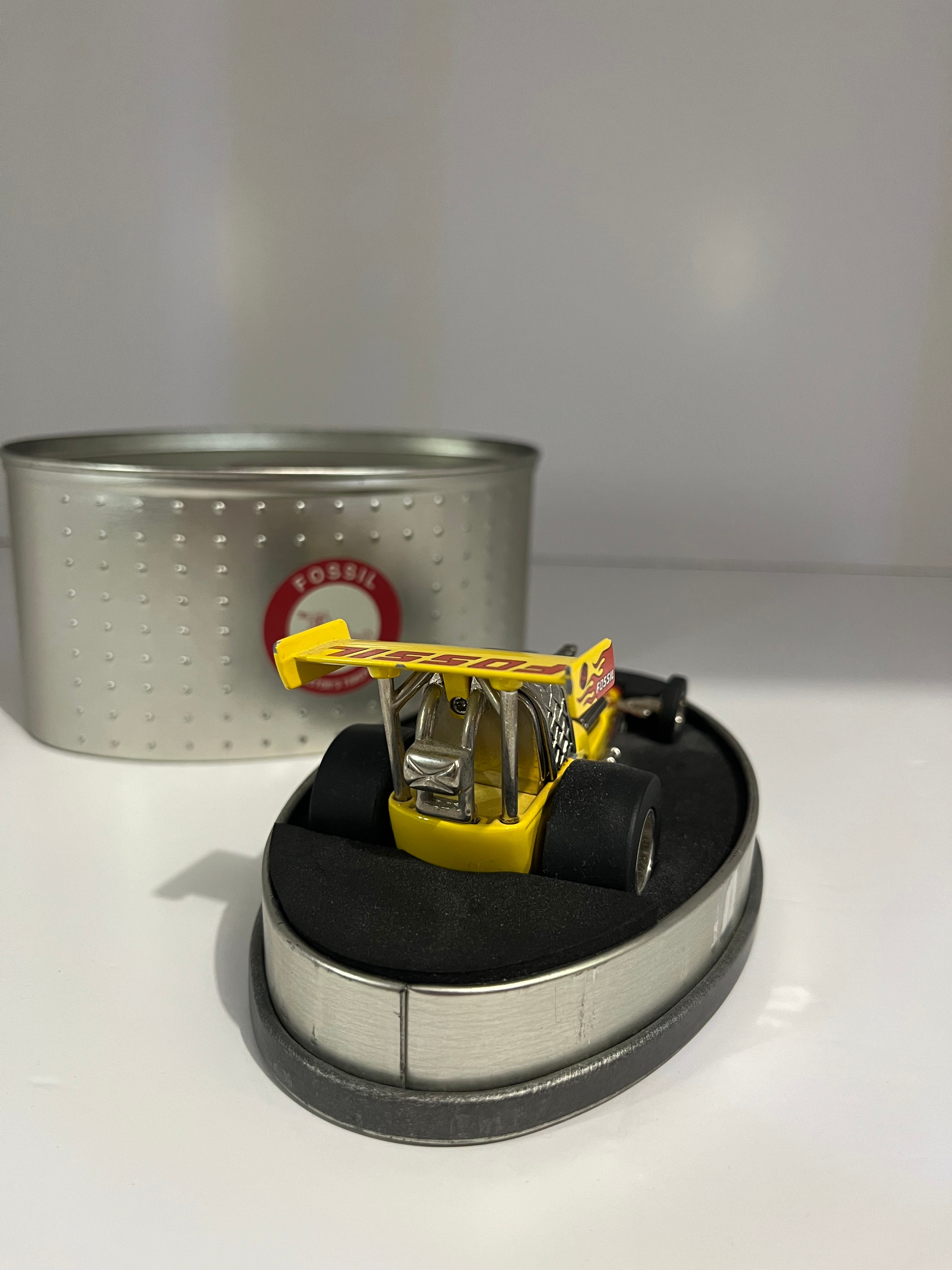 Fossil Hot Rod Race Car Desk Clock with Tin Display Case - photo 3