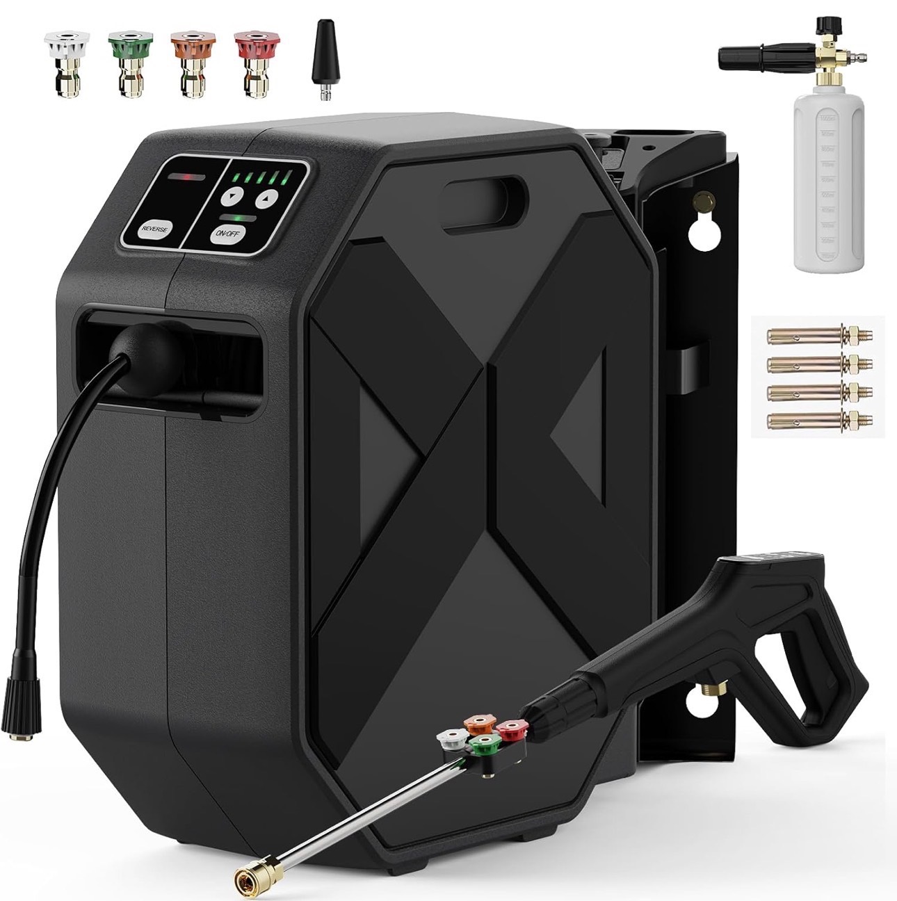 Pressure Washer 5000max-PSI Wall Mounted Power Washer 100ft Retr - photo 3