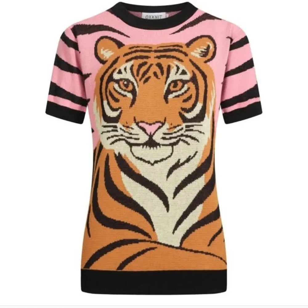 BN - Oxknit Women's tiger jacquard knitted top
