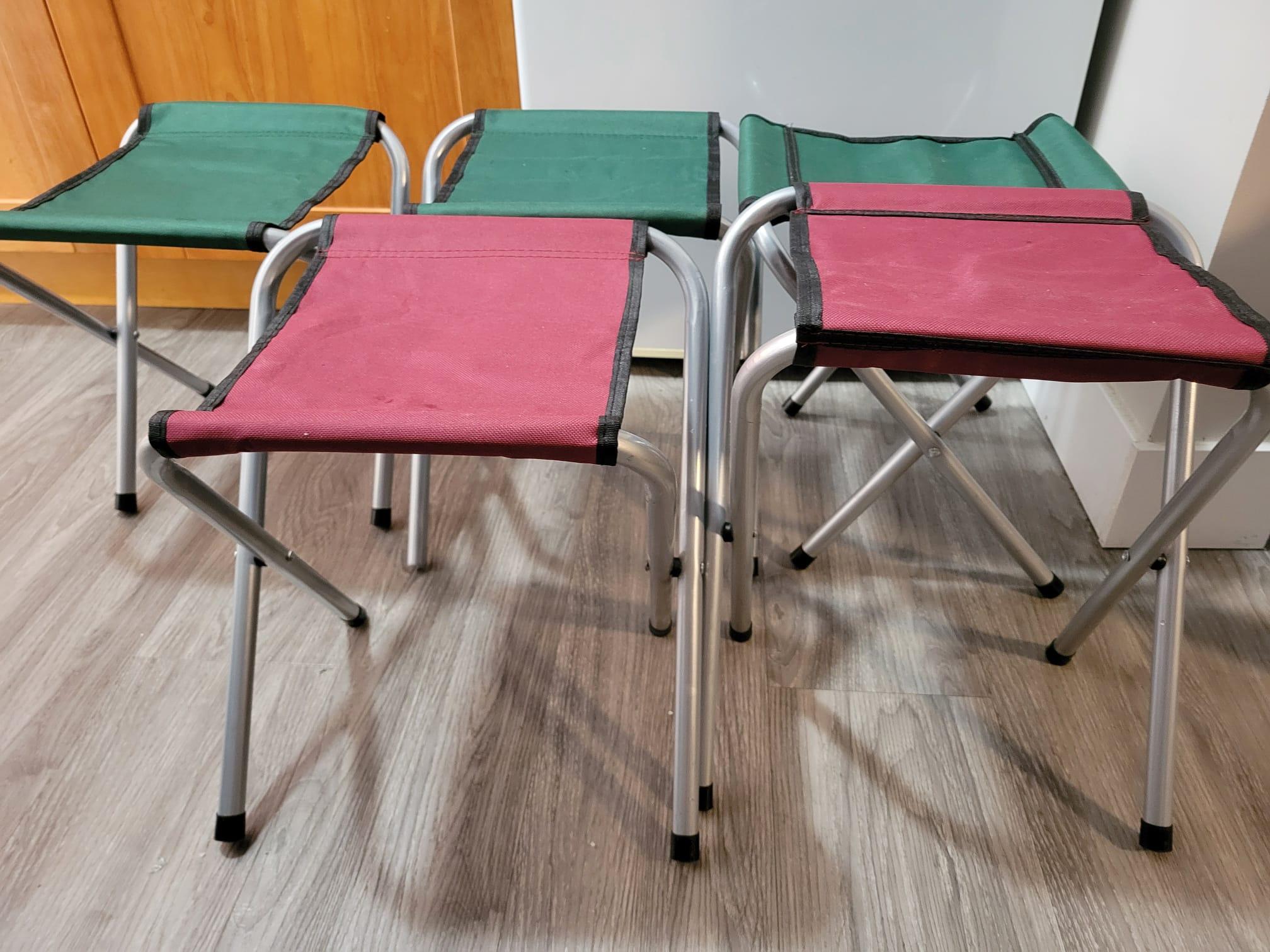 5 Folding Camping Stools - New