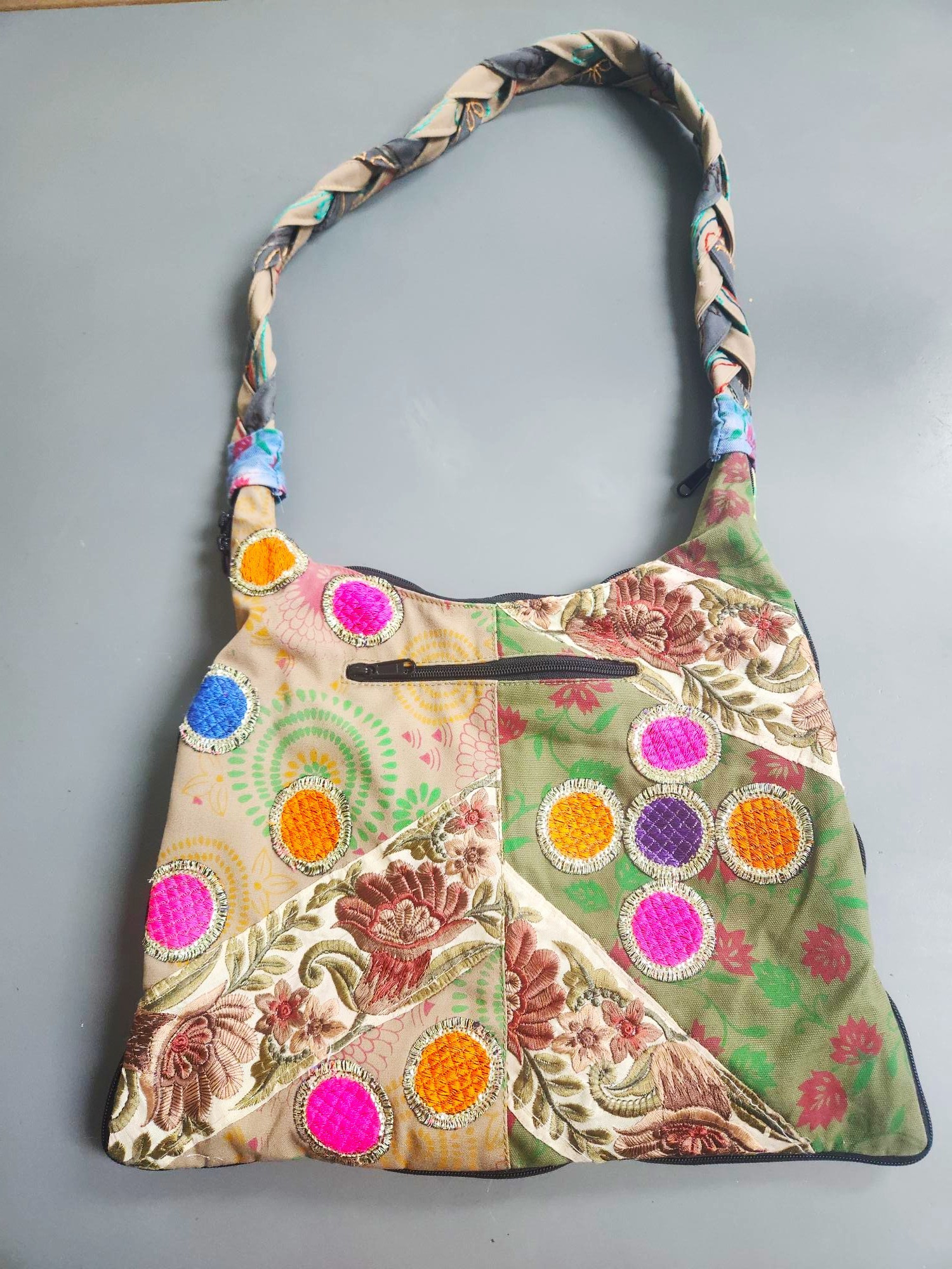 Hippie Boho Shoulder Bag, Expandable, Colourful and Multi-Pocket - photo 3