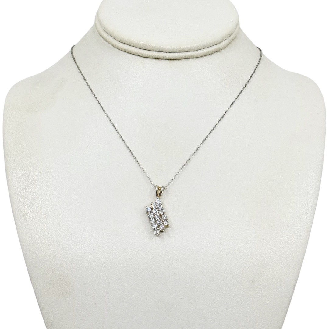 Sterling silver cubic zirconia cluster pendant - GM1209 - photo 2