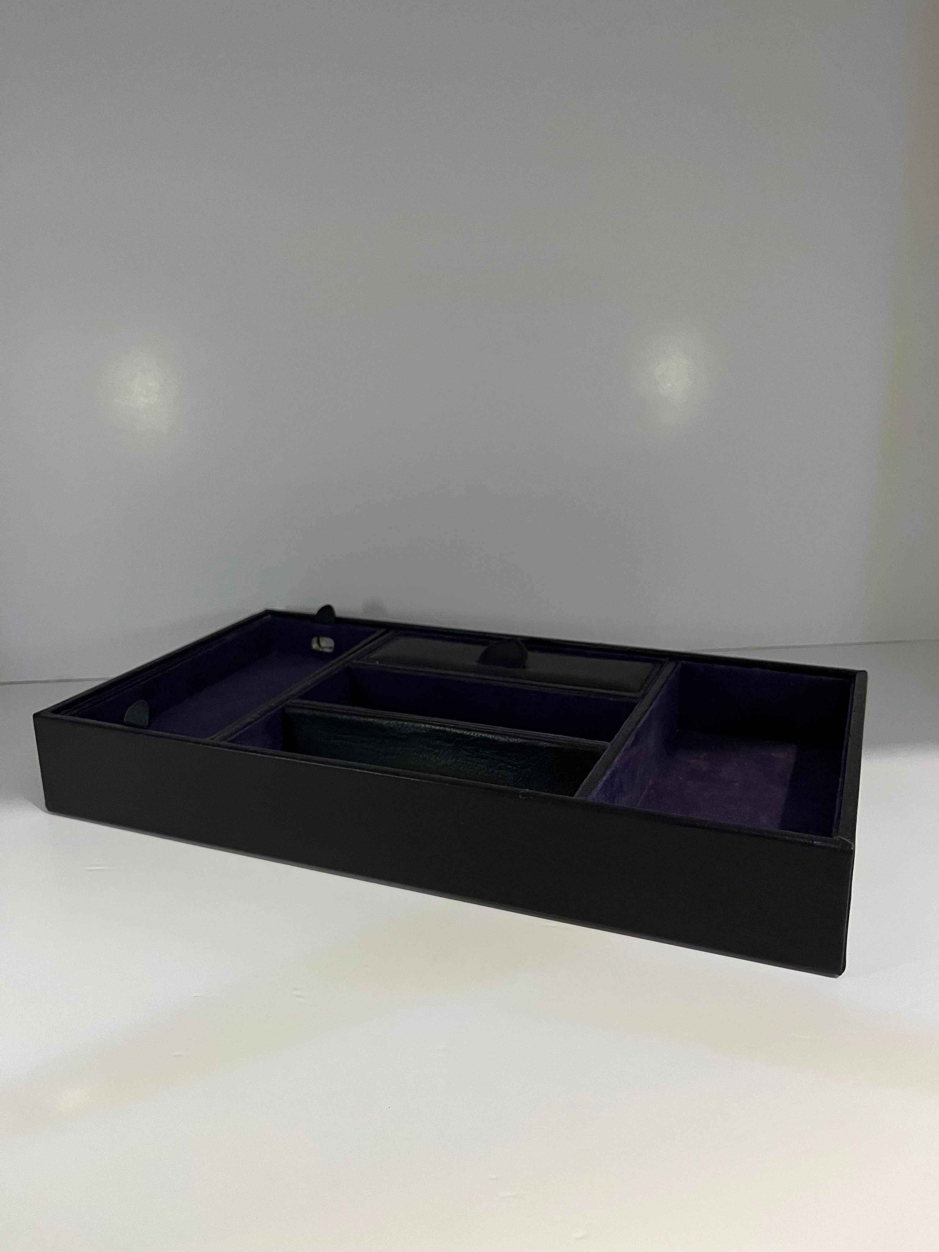 WOLF Blake Valet Tray - Black/Purple Leather - photo 5