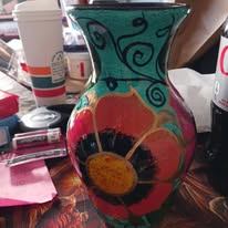 Mexican Hand-Painted Vase