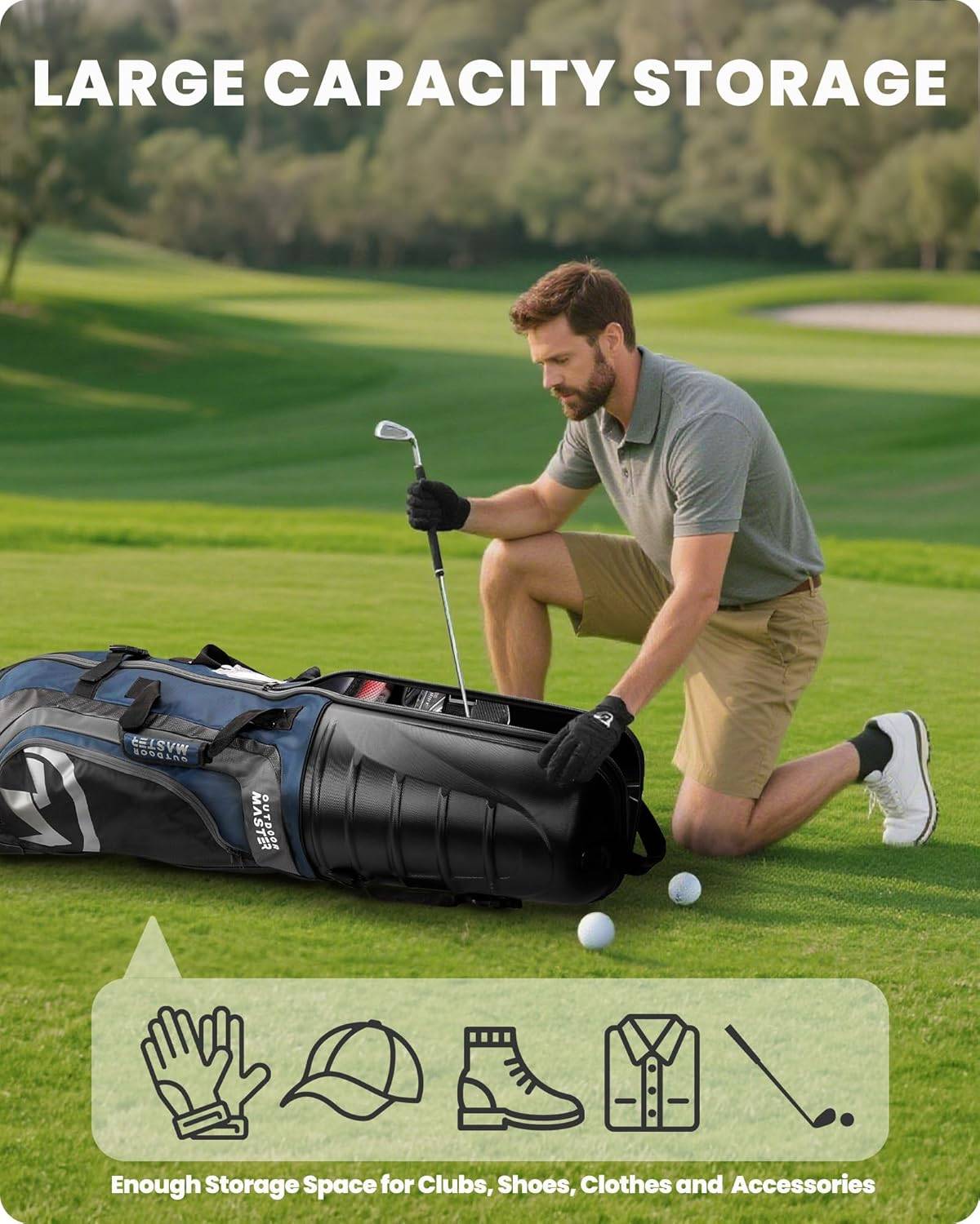 OutdoorMaster Golf Travel Bags for Airlines with Wheels - photo 5