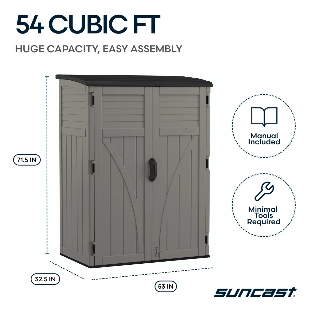 Suncast Resin Vertical Storage Shed